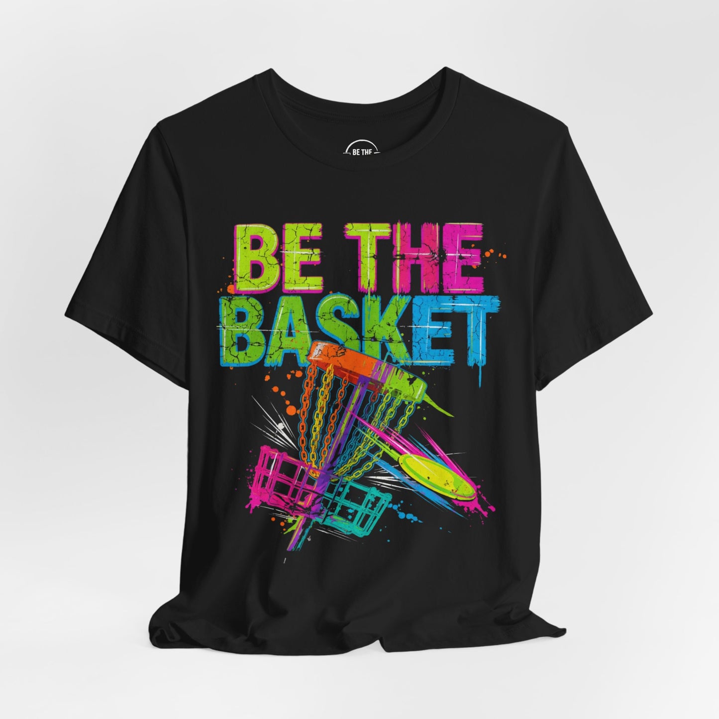 BE THE BASKET Disc Golf Distressed Colors 1, Unisex Disc Golf T-Shirt