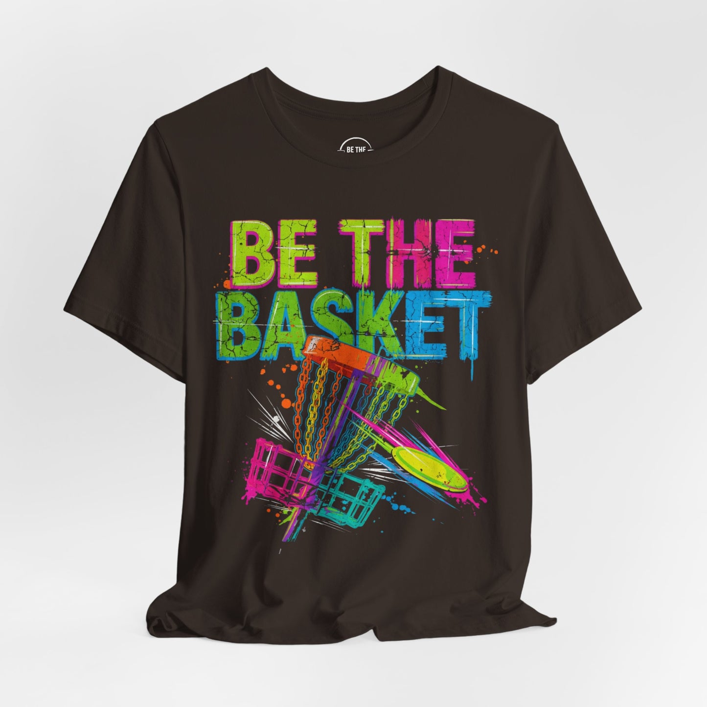 BE THE BASKET Disc Golf Distressed Colors 1, Unisex Disc Golf T-Shirt