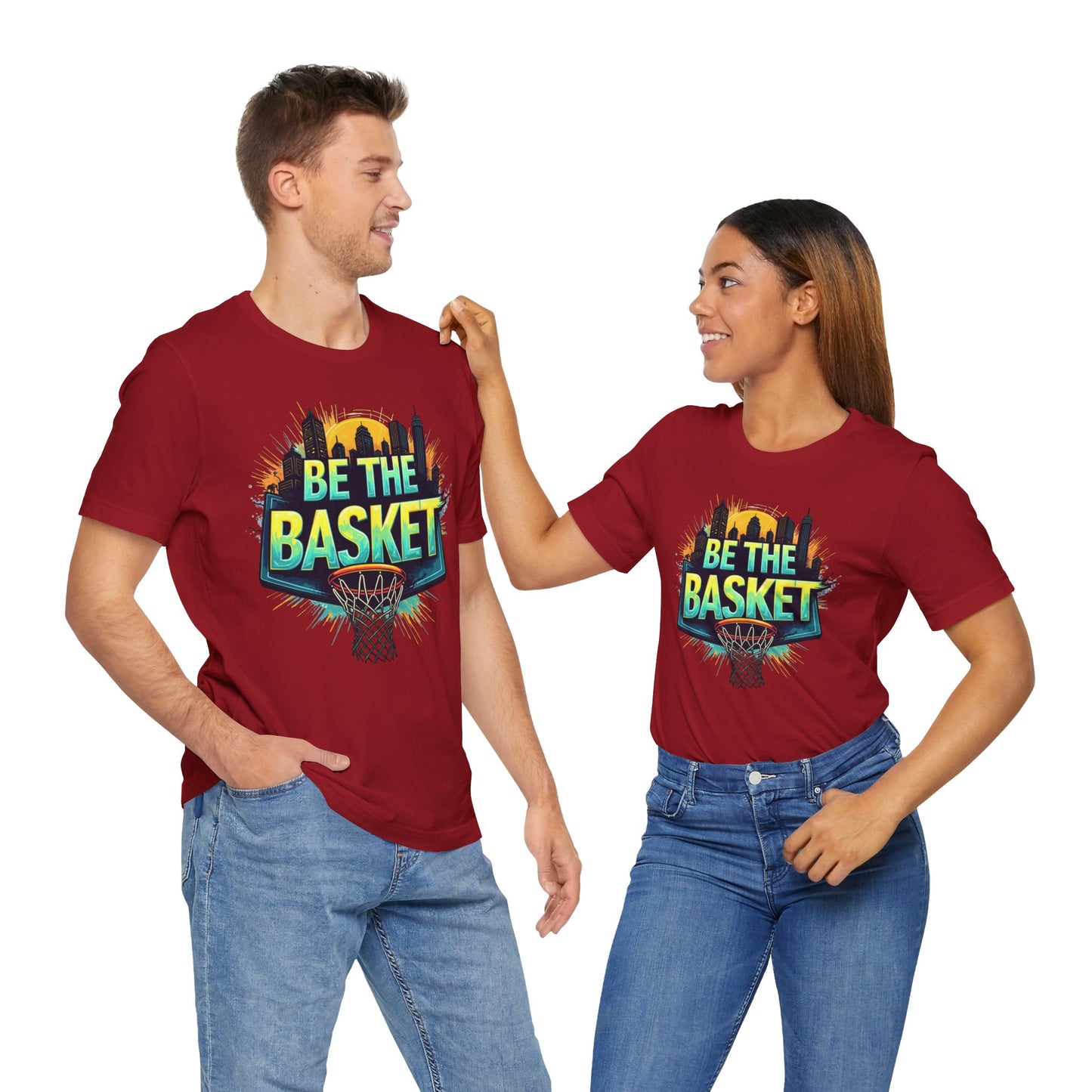 BE THE BASKET Skyline 4 Basketball Unisex T-Shirt, Basketball Shirt