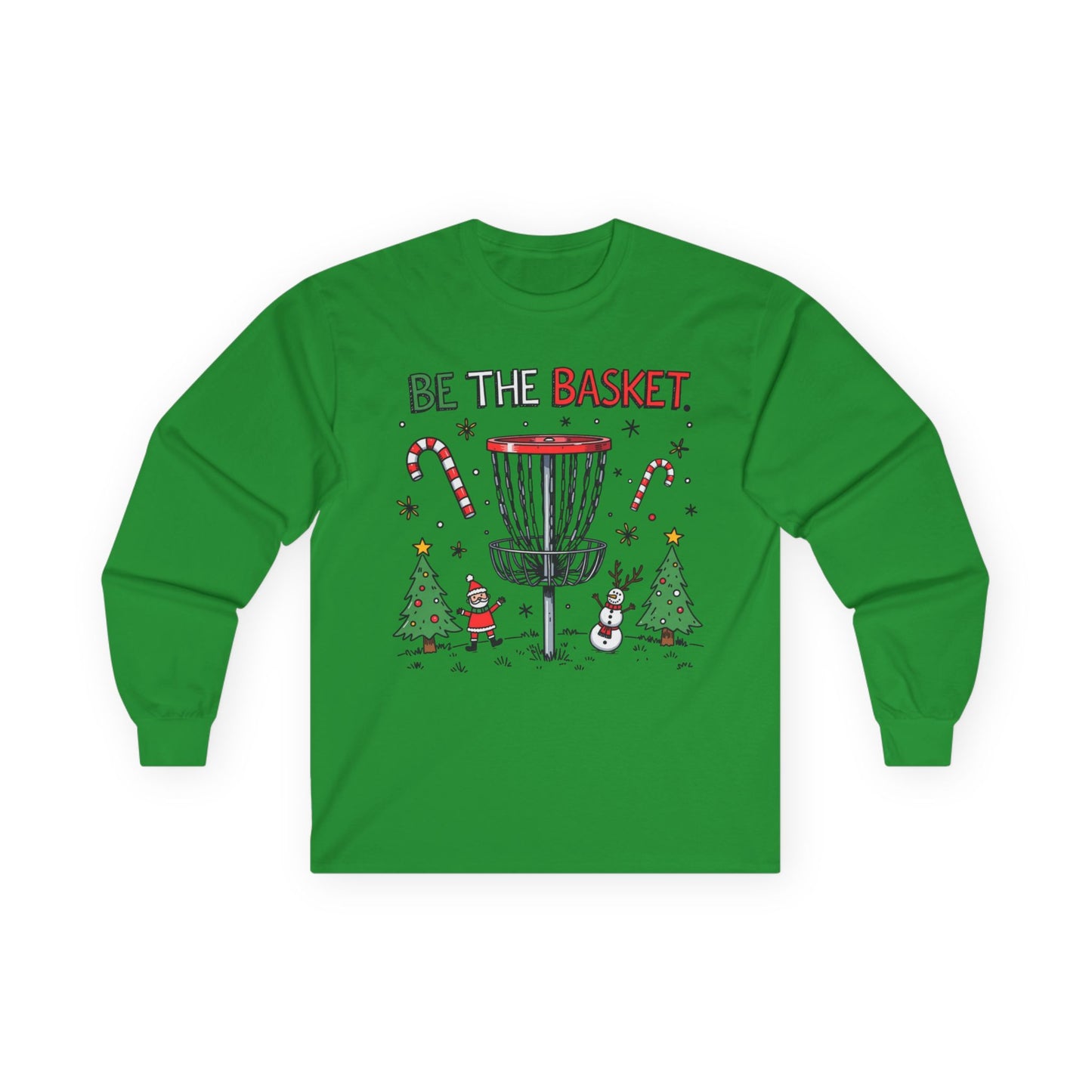 BE THE BASKET Disc Golf Christmas 2 - Long Sleeve Disc Golf Tee