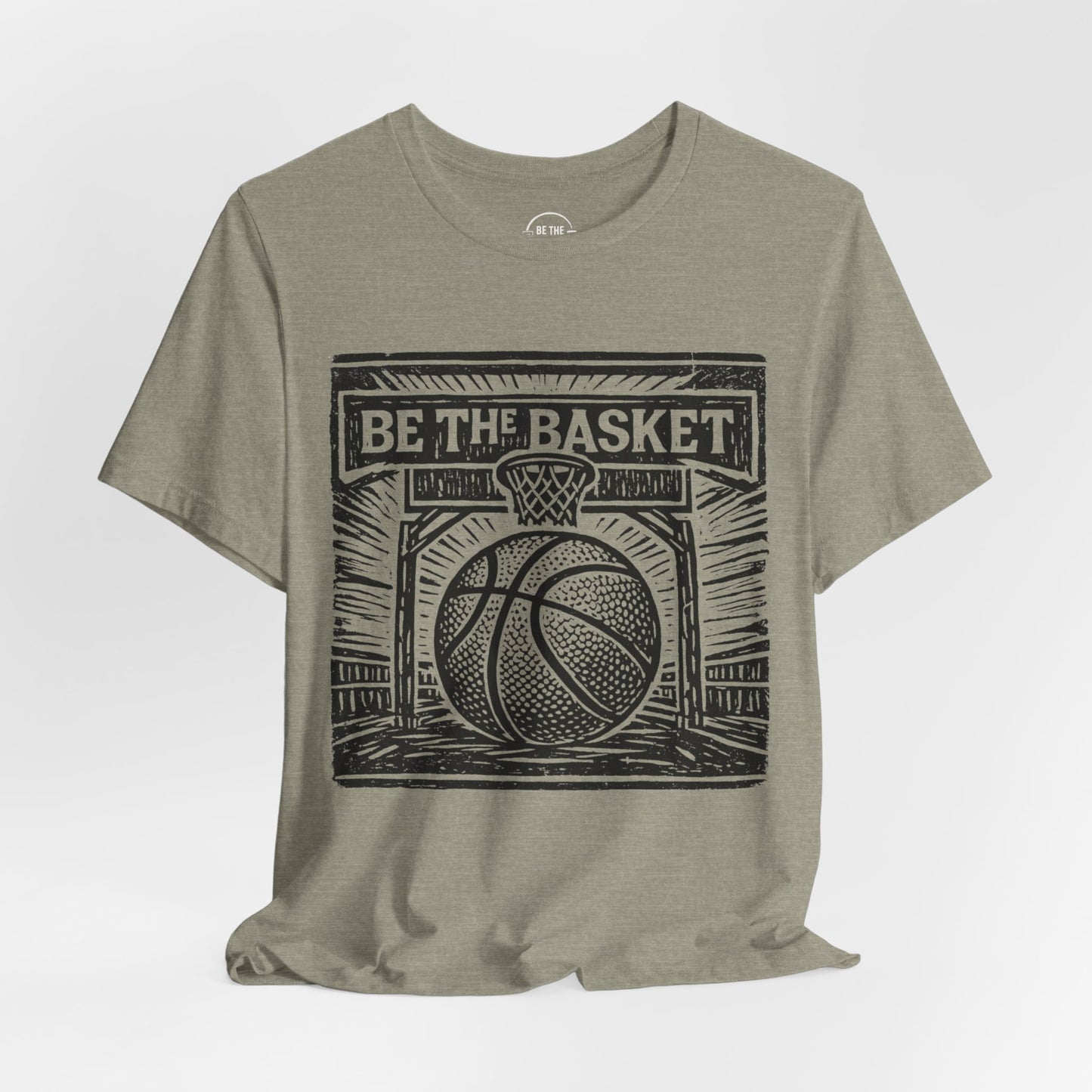 BE THE BASKET Basketball Linecut BW Design 1 - Unisex Basketball T-Shirt