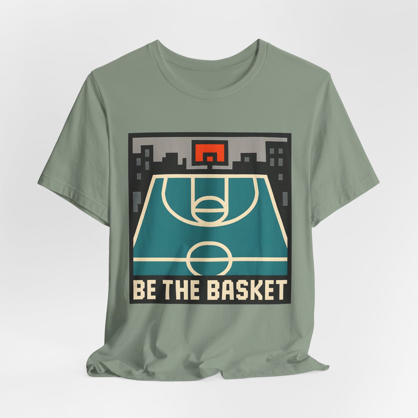 BE THE BASKET Basketball Digital Court 1, Unisex T-Shirt, Disc Golf Shirt