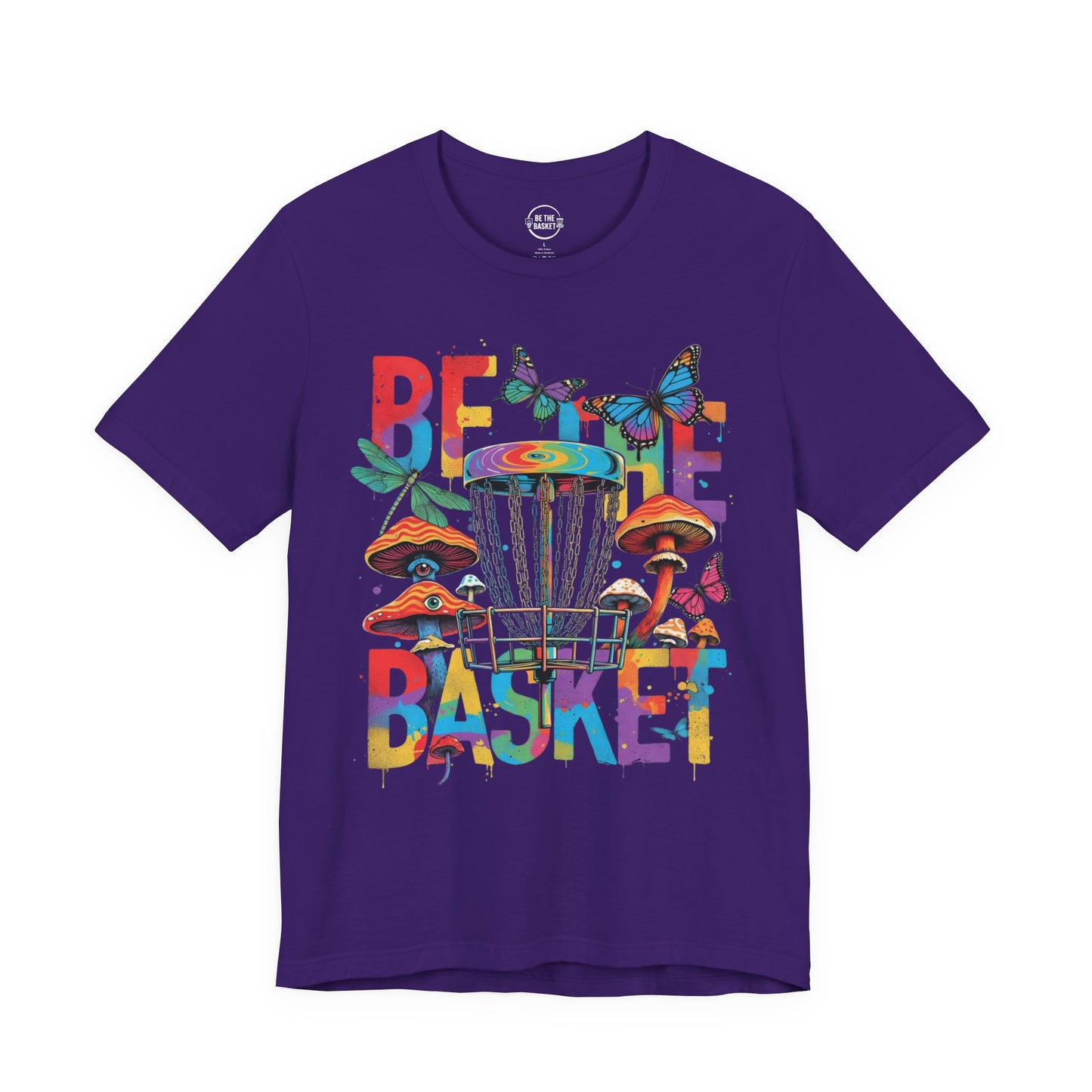 BE THE BASKET Disc Golf Mushroom Art 1, Unisex Disc Golf T-Shirt