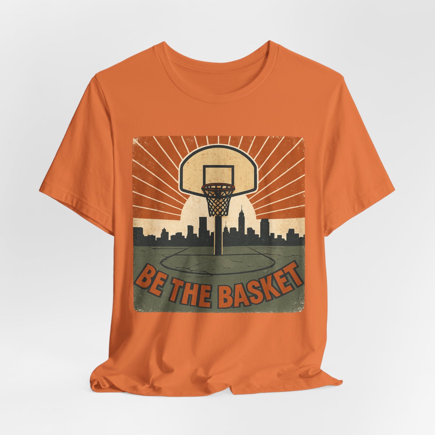 BE THE BASKET Basketball Goal Distressed Design 2, Unisex T-Shirt, Disc Golf Shirt
