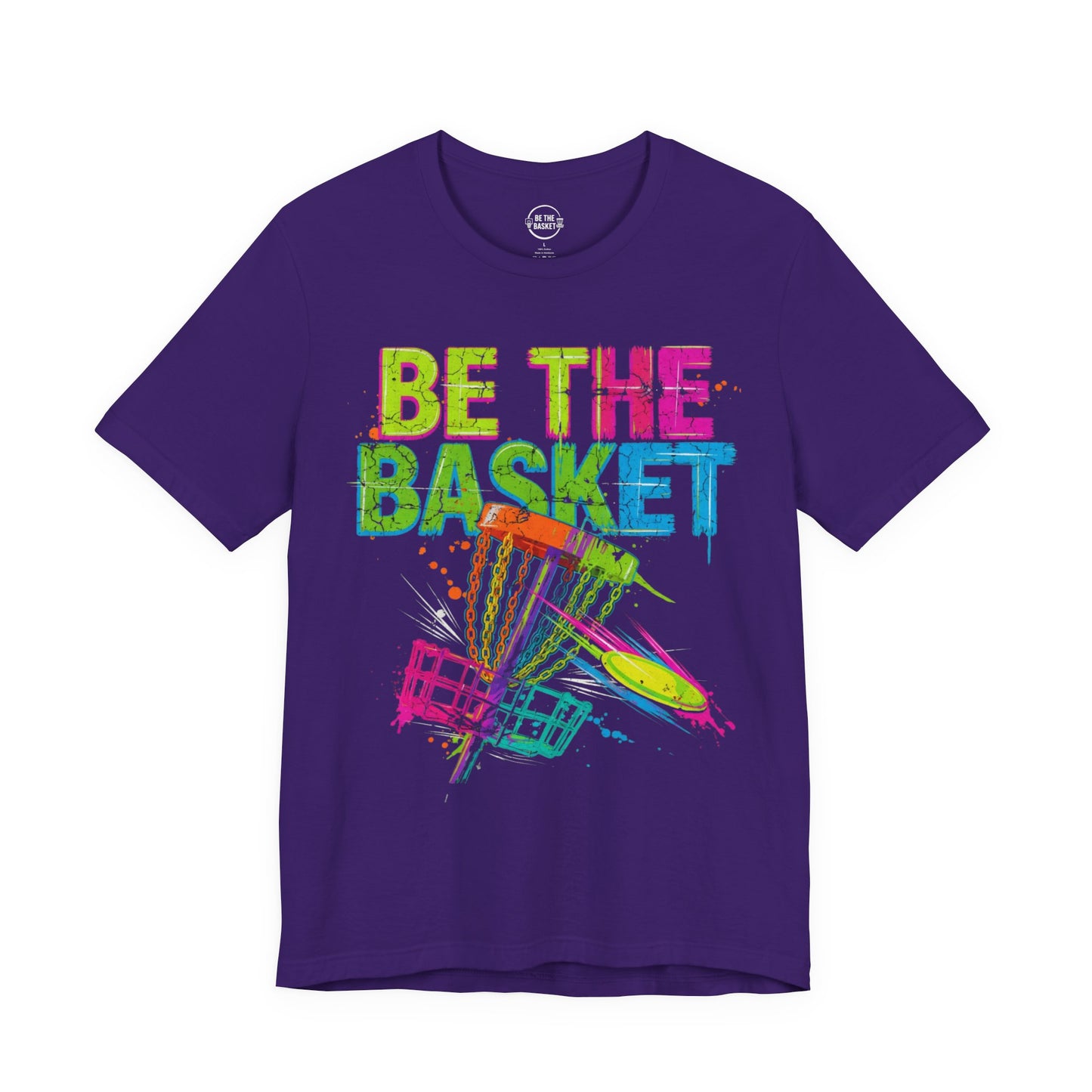 BE THE BASKET Disc Golf Basket Distressed Colors 1, Unisex Disc Golf T-Shirt