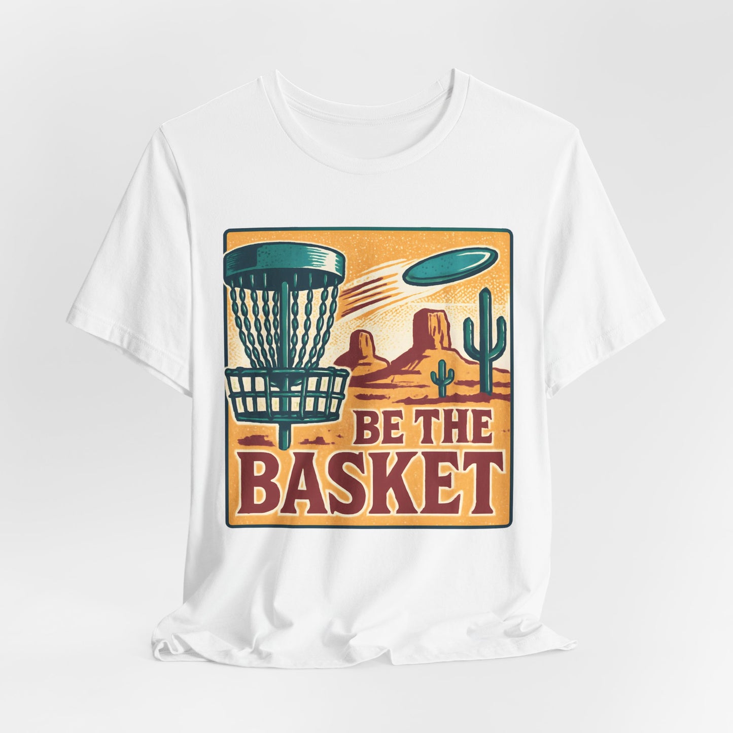 BE THE BASKET Disc Golf Desert Scene 5, Unisex T-Shirt