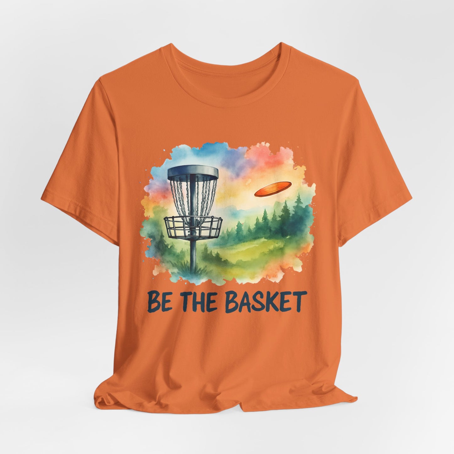 BE THE BASKET Disc Golf Basket Watercolor 2, Unisex T-Shirt