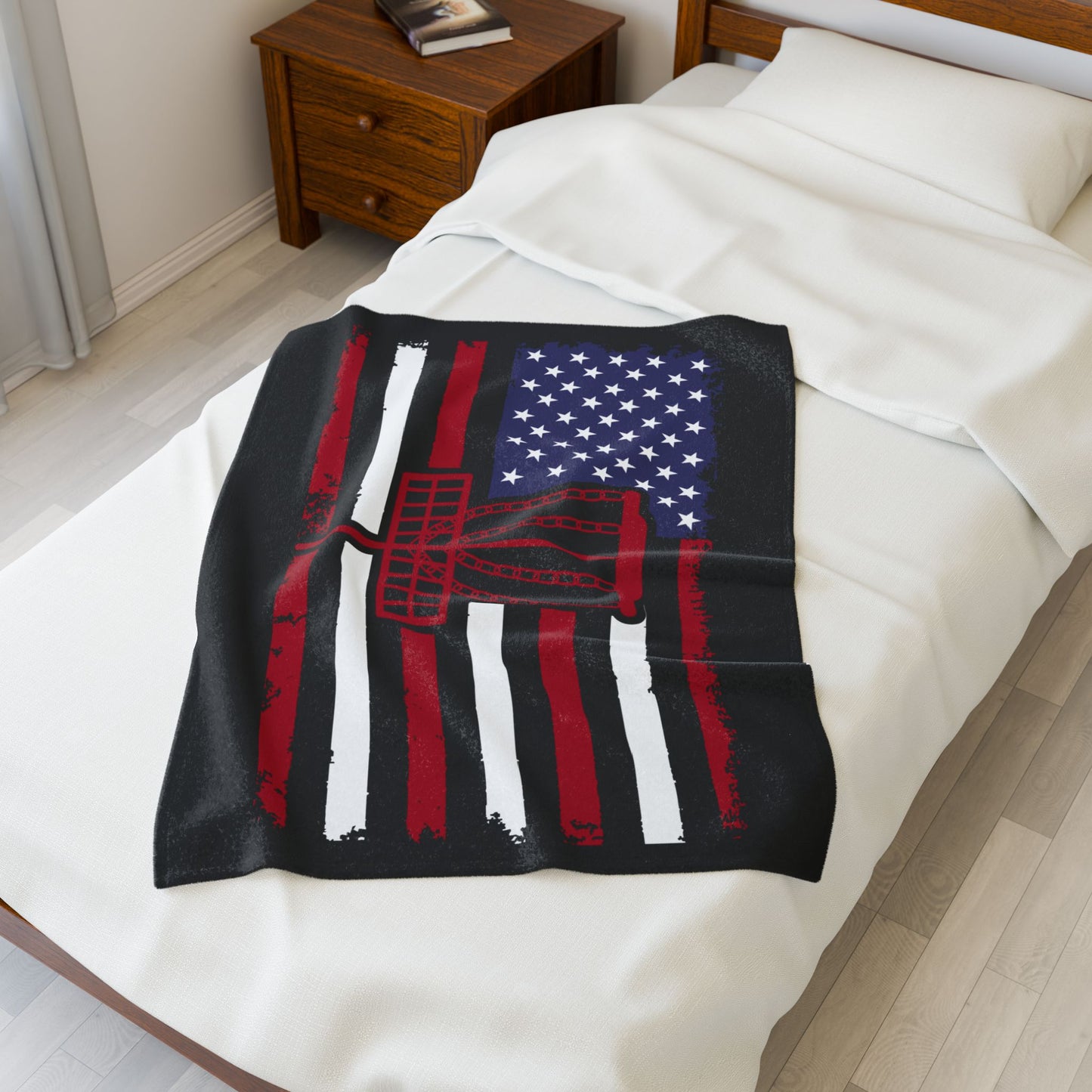 PATRIOTIC DISC GOLF Velveteen Plush Disc Golf Blanket