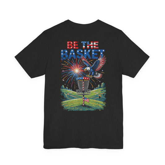 BE THE BASKET Disc Golf America 2026, Celebration Unisex Disc Golf T-Shirt
