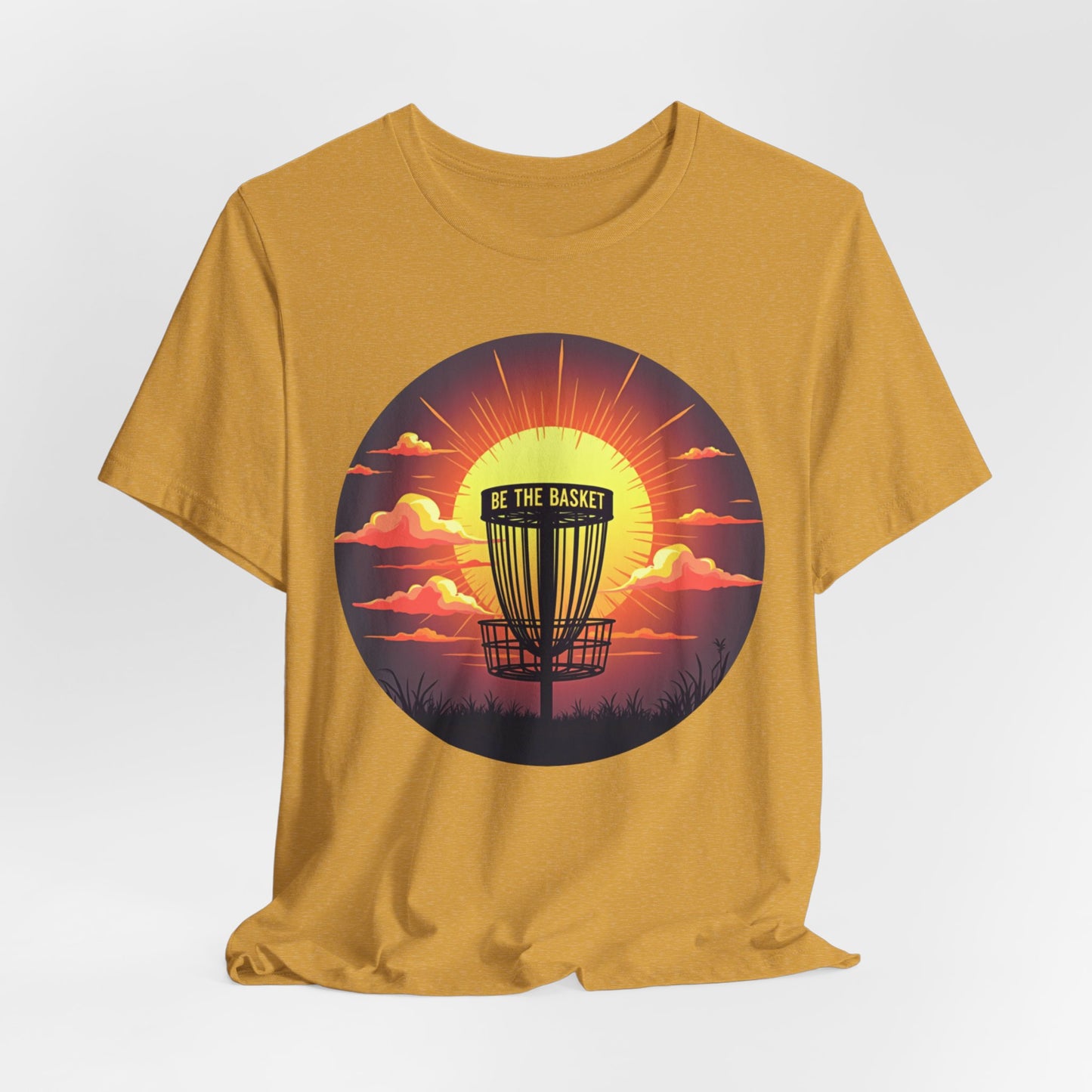 BE THE BASKET Disc Golf Sunset 1 Unisex T-Shirt, DISC GOLF SHIRT
