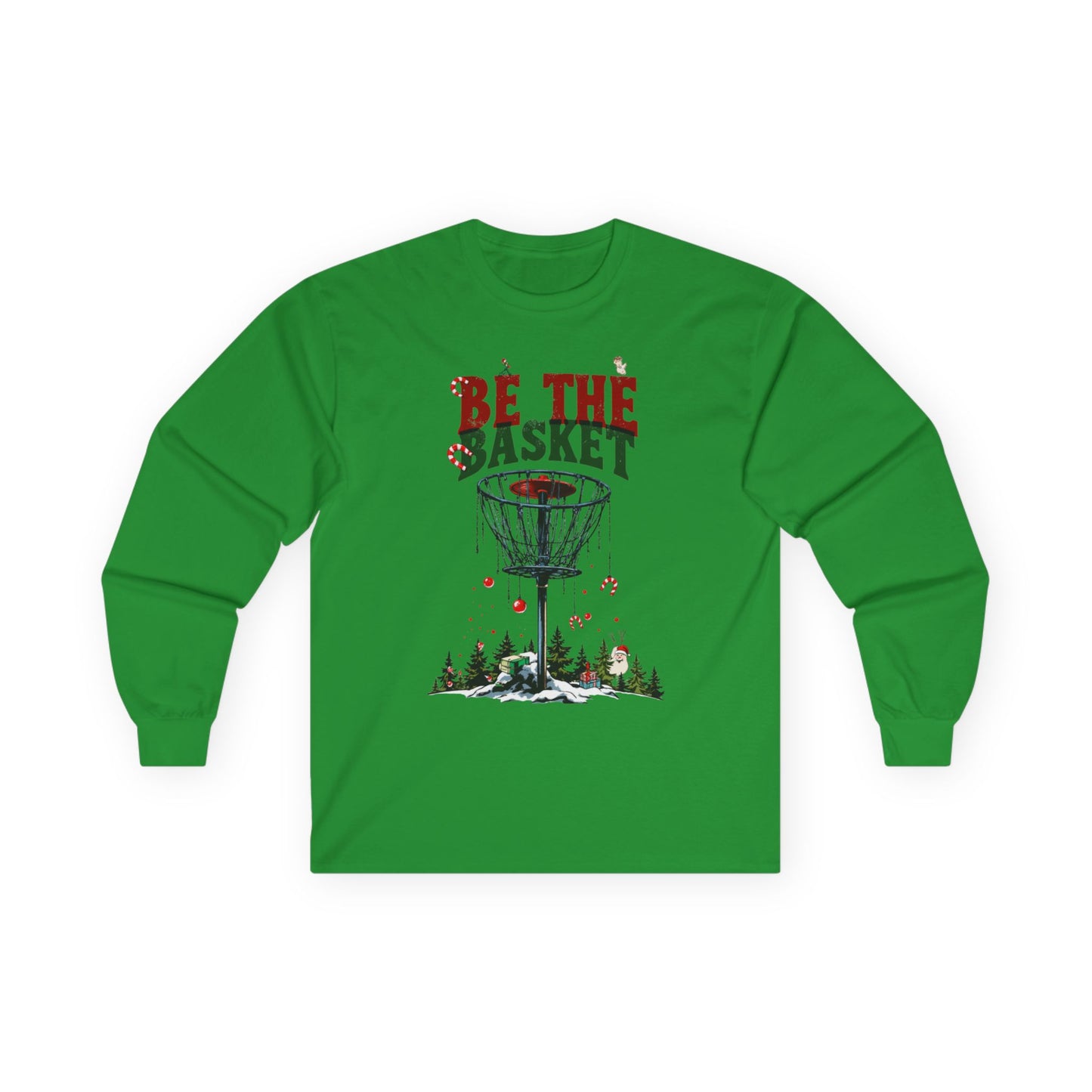 BE THE BASKET Disc Golf Christmas 3 - Long Sleeve Disc Golf Tee
