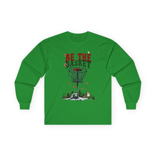 BE THE BASKET Disc Golf Christmas 3 - Long Sleeve Disc Golf Tee