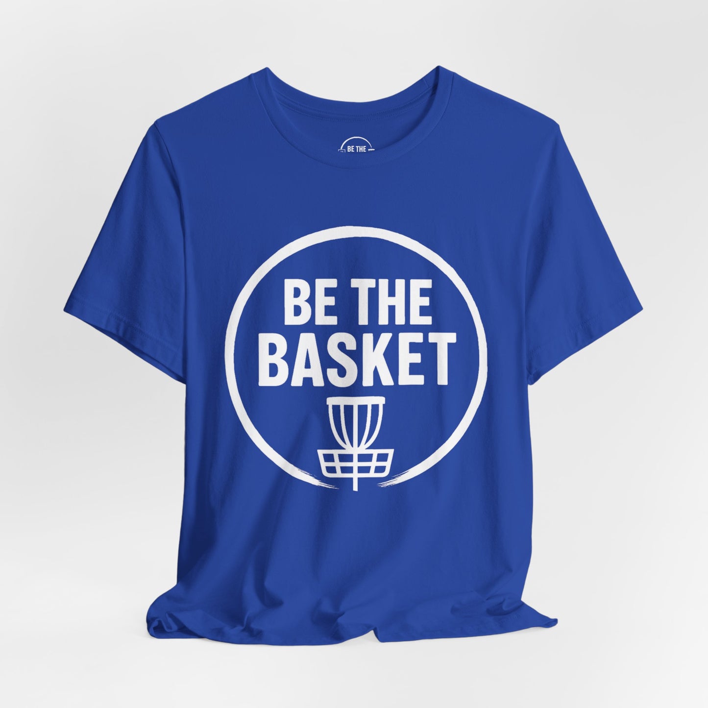 BE THE BASKET Disc Golf Logo White, Unisex T-Shirt, Disc Golf Shirt