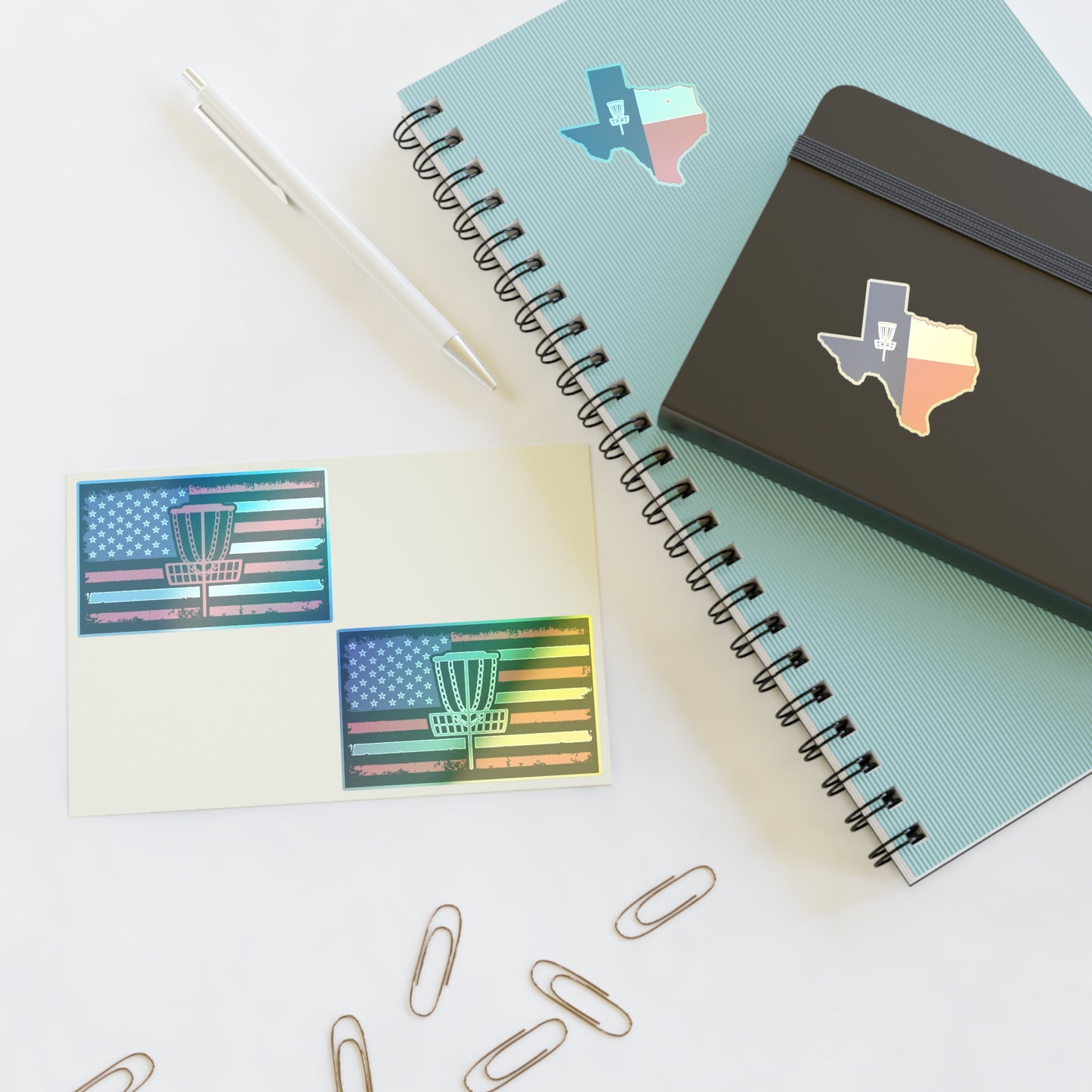 Limited Edition Patriotic Stickers Series 1, America and Texas Disc Golf Stickers