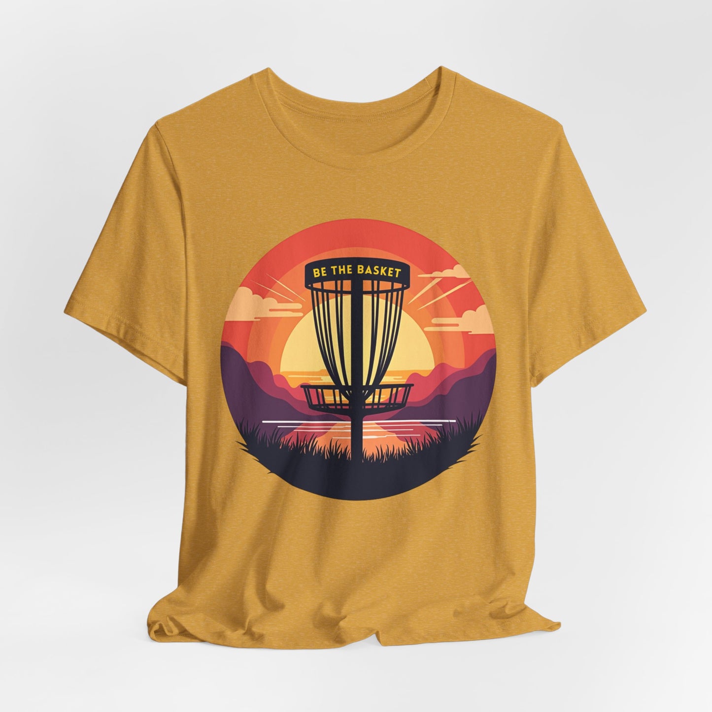 BE THE BASKET Disc Golf Sunset 3 Unisex T-Shirt, DISC GOLF SHIRT