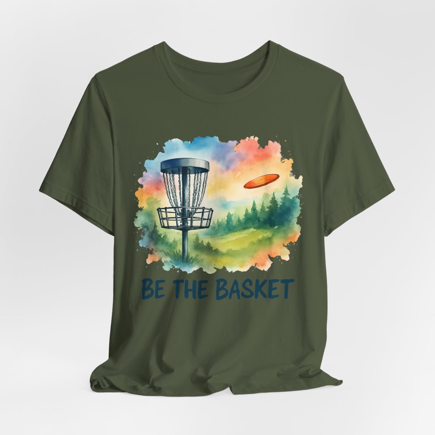 BE THE BASKET Disc Golf Basket Watercolor 2, Unisex T-Shirt