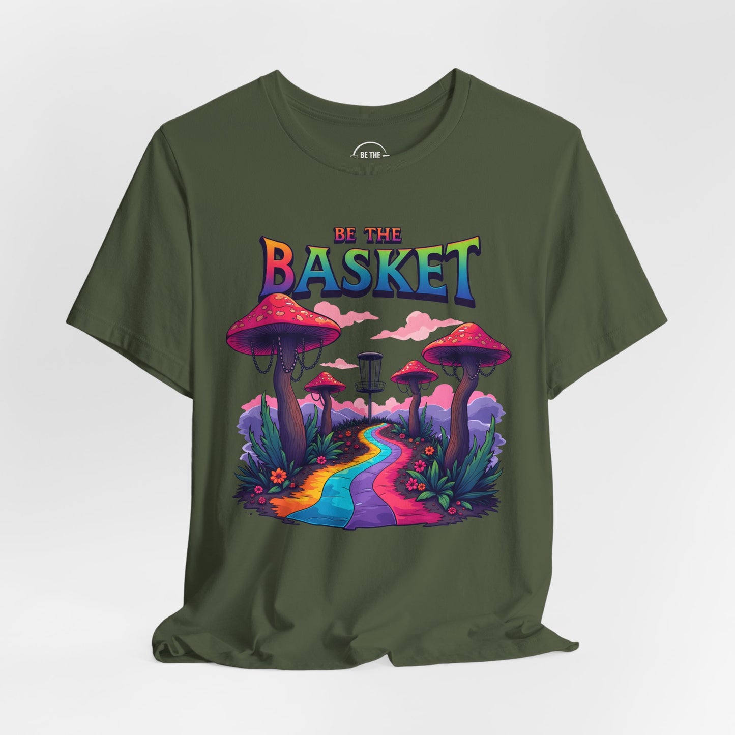 BE THE BASKET Disc Golf Mushroom 2 Unisex T-Shirt, Disc Golf Shirt