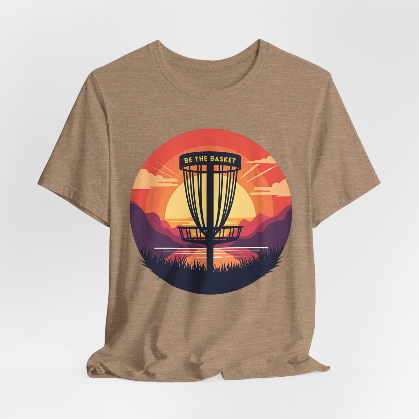 BE THE BASKET Disc Golf Sunset 3 Unisex T-Shirt, DISC GOLF SHIRT