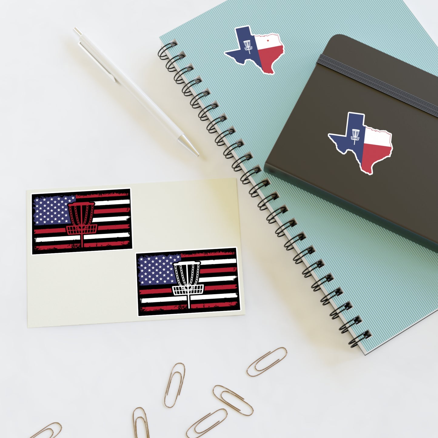 Limited Edition Patriotic Stickers Series 1, America and Texas Disc Golf Stickers