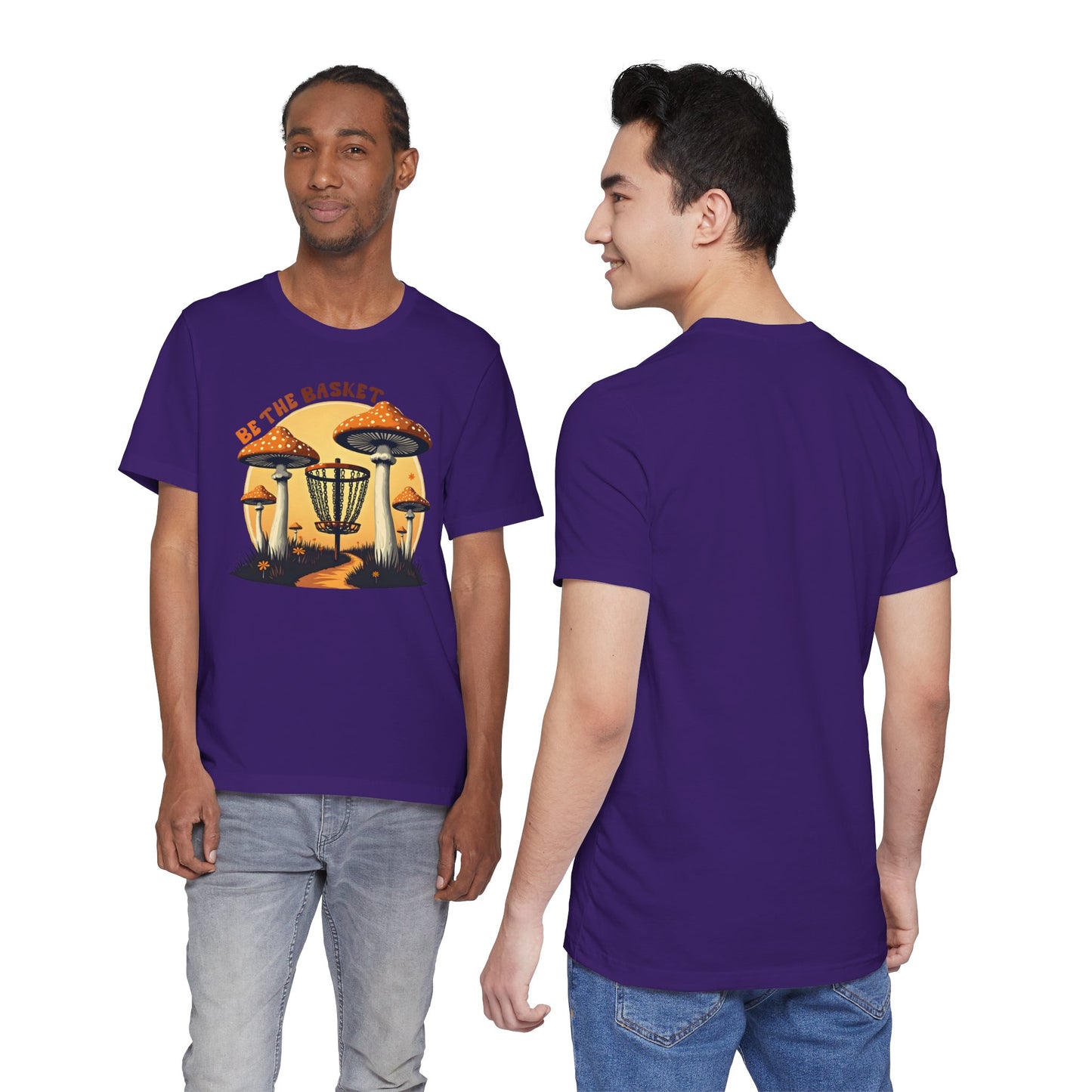 BE THE BASKET Disc Golf Mushrooms Design 1, Unisex Softstyle T-shirt, Disc Golf Shirt