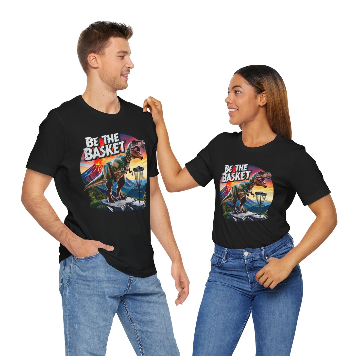 BE THE BASKET Disc Golf T-Rex 2 Unisex T-Shirt