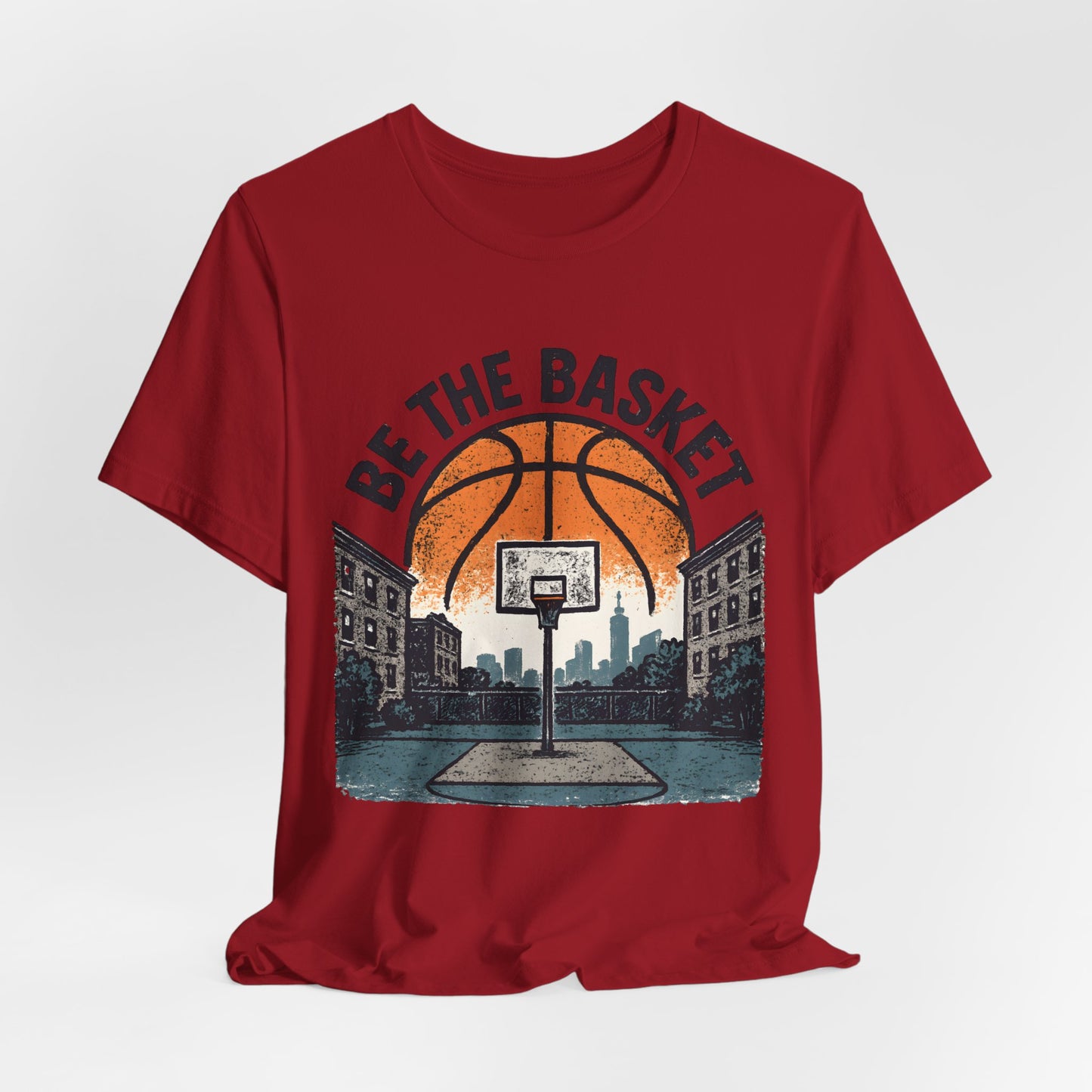 BE THE BASKET Basketball Distressed Design 1 , Unisex T-Shirt, Disc Golf Shirt