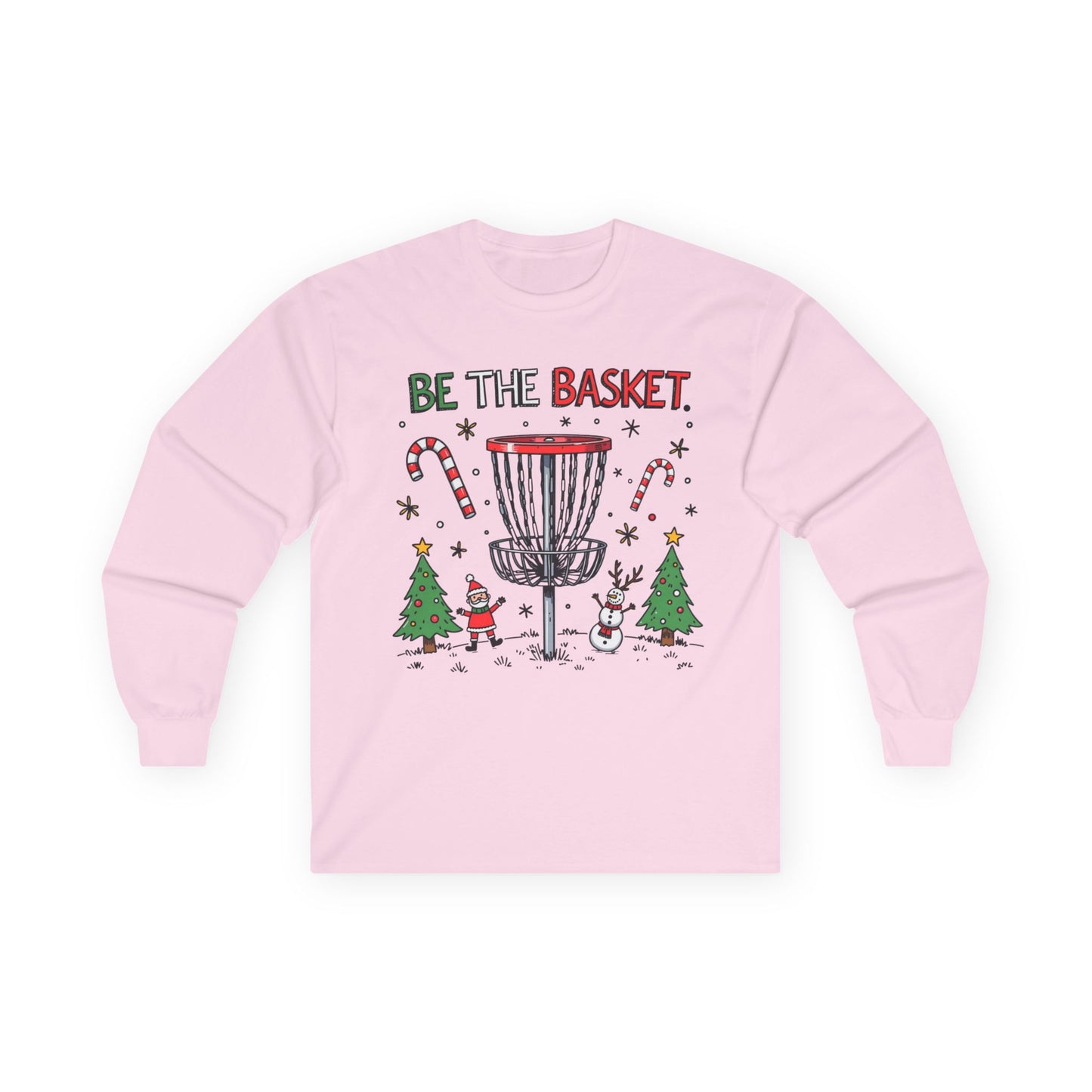 BE THE BASKET Disc Golf Christmas 2 - Long Sleeve Disc Golf Tee