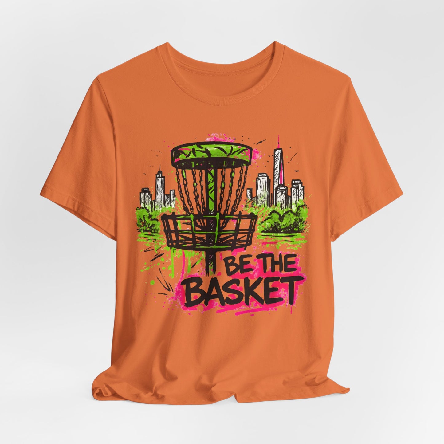 BE THE BASKET Disc Golf Basket Graffiti City 2, Disc Golf Unisex T-Shirt