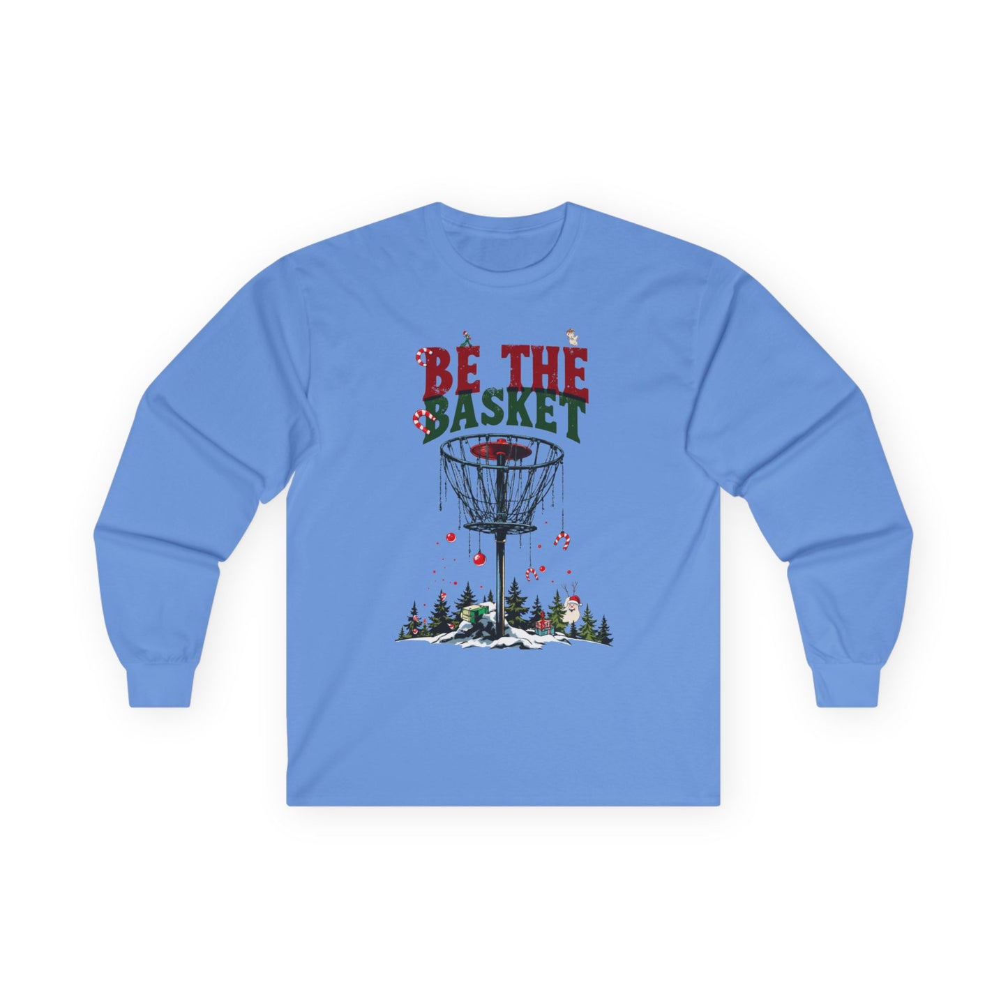 BE THE BASKET Disc Golf Christmas 3 - Long Sleeve Disc Golf Tee