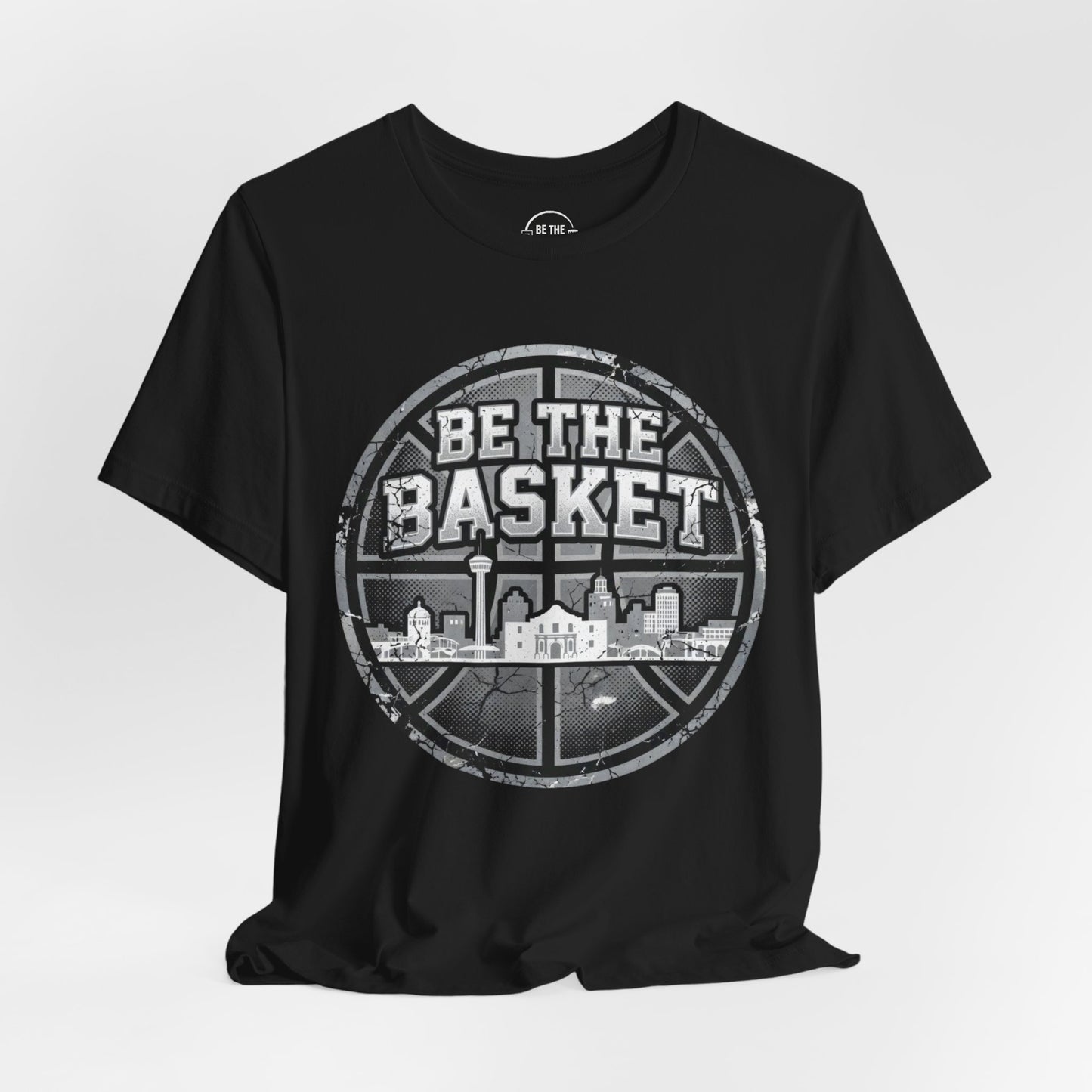 BE THE BASKET Basketball San Antonio Round, Unisex T-Shirt, Basketball T-Shirt ,Front Design