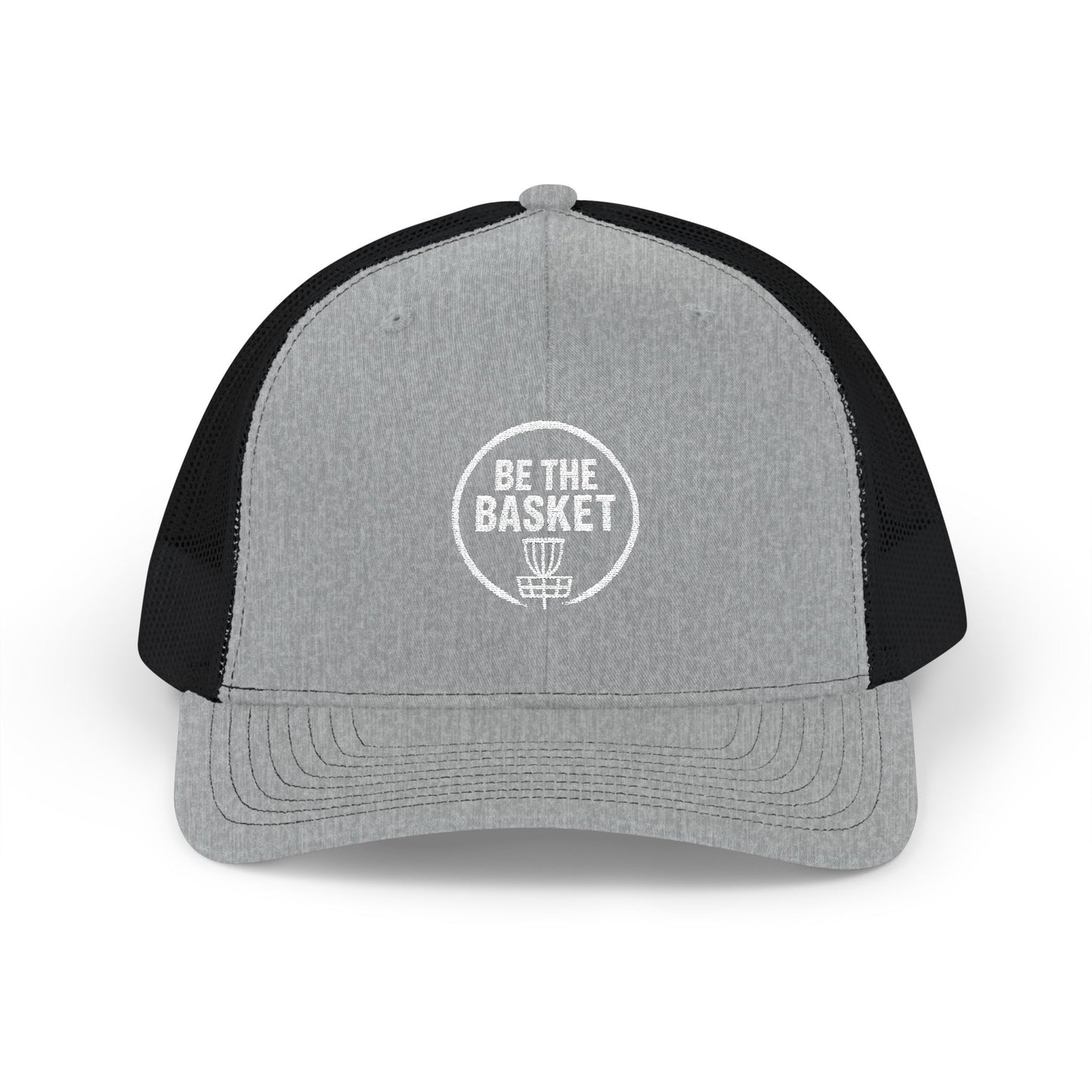 BE THE BASKET Disc Golf Basket Logo Embroidered Trucker Cap