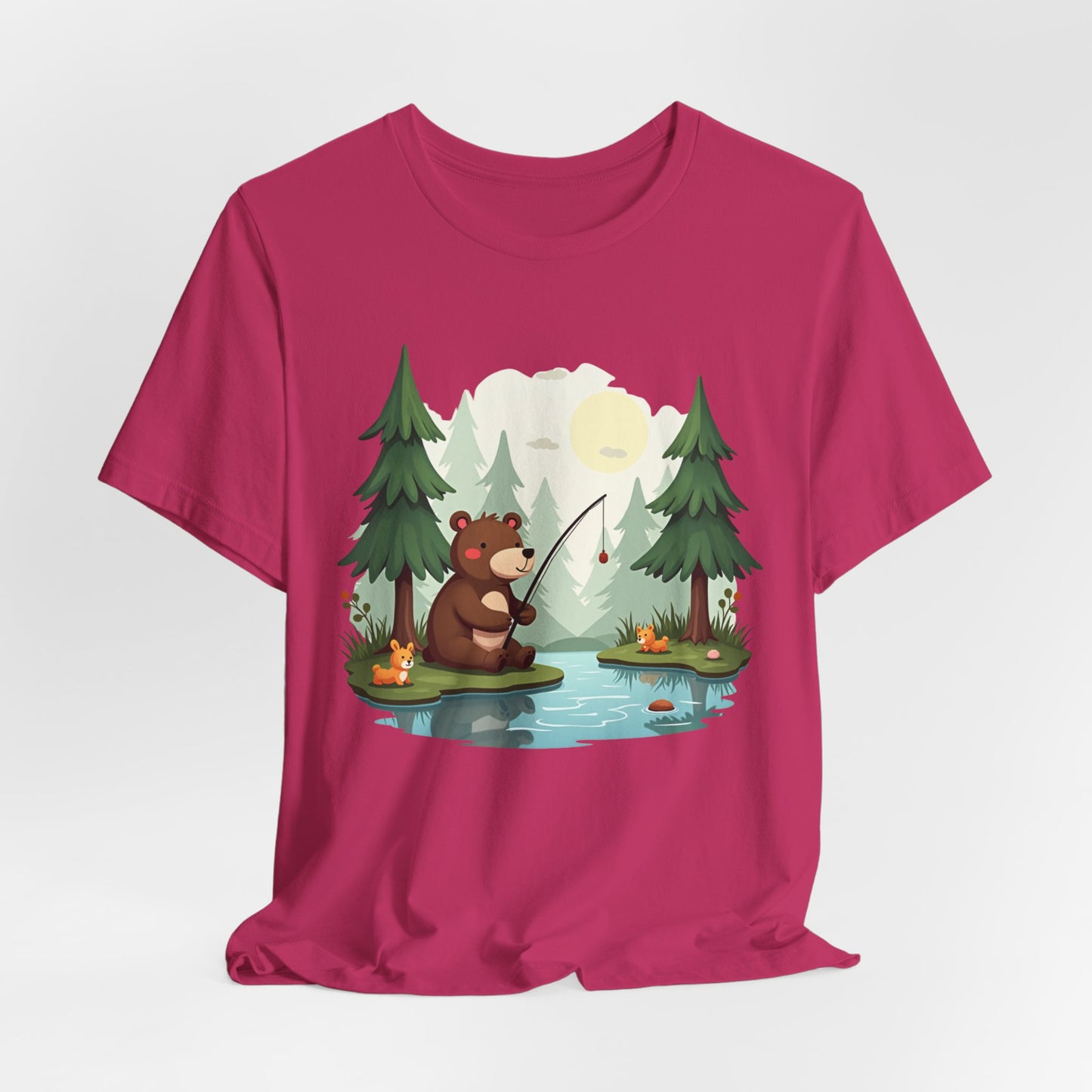 Cute Bear Fishing Unisex T-Shirt