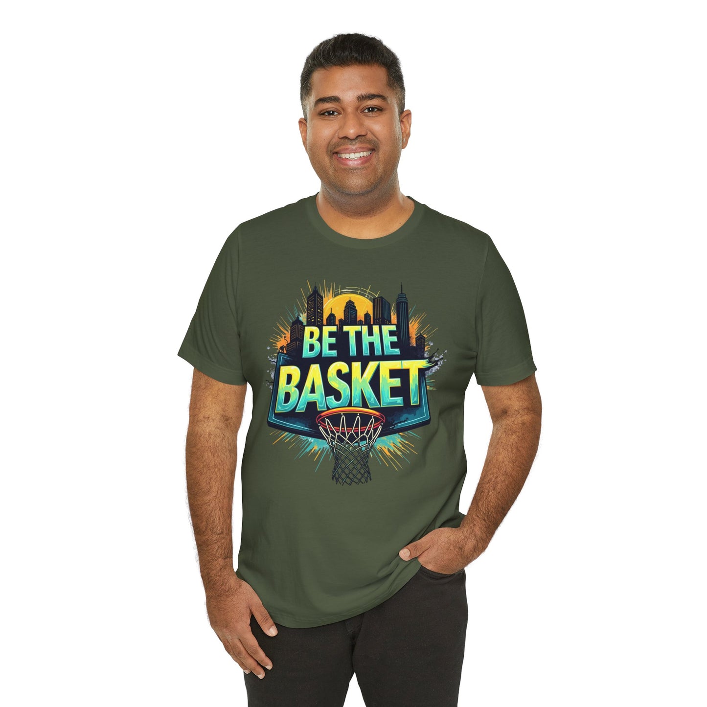 BE THE BASKET Skyline 4 Basketball Unisex T-Shirt, Basketball Shirt
