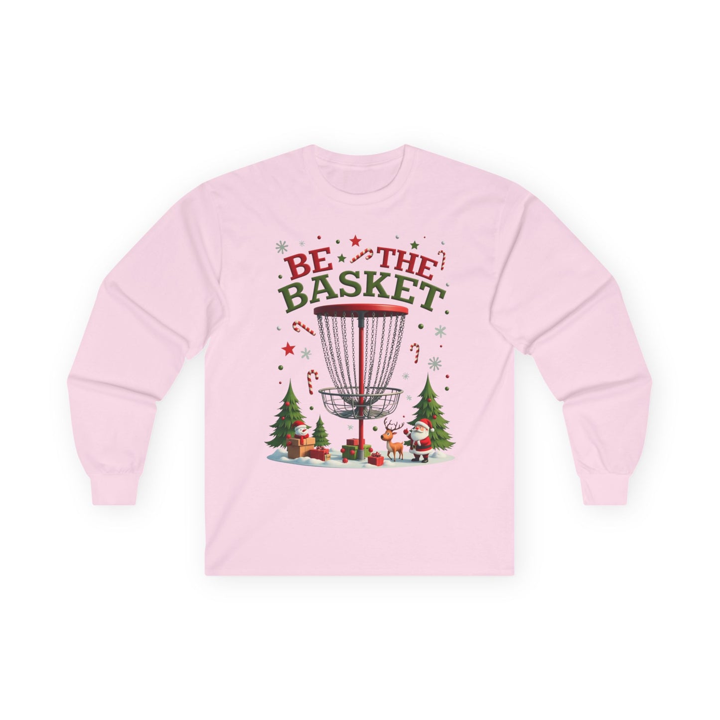 BE THE BASKET Disc Golf Christmas 1 - Long Sleeve Disc Golf Tee