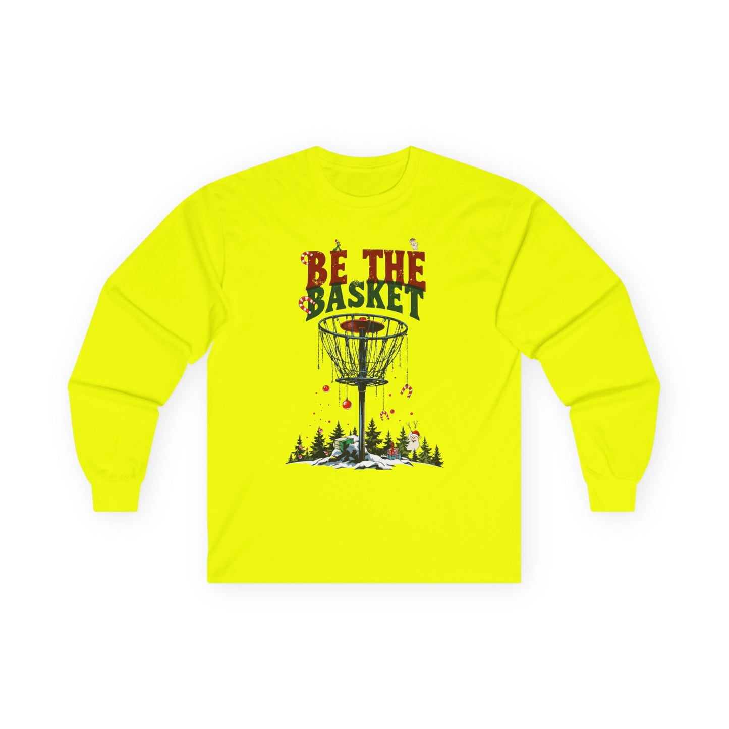 BE THE BASKET Disc Golf Christmas 3 - Long Sleeve Disc Golf Tee