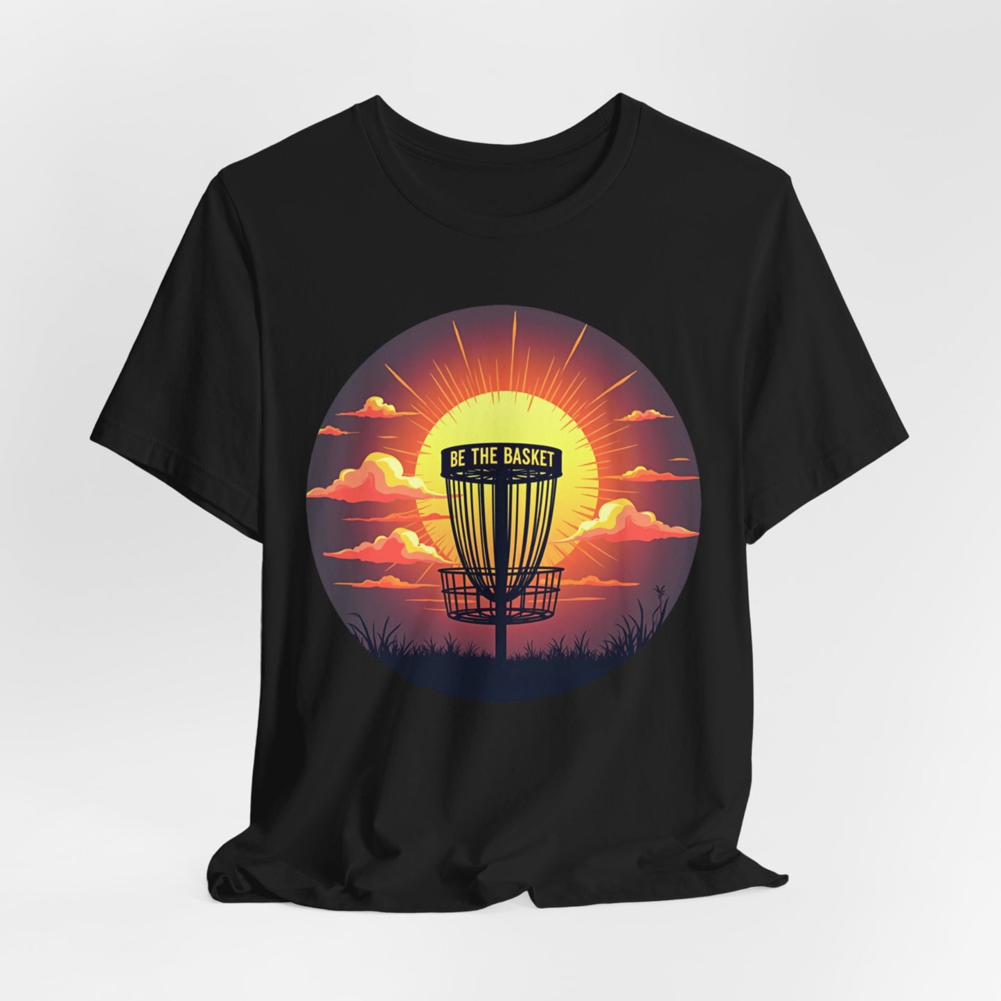BE THE BASKET Disc Golf Sunset 1 Unisex T-Shirt, DISC GOLF SHIRT