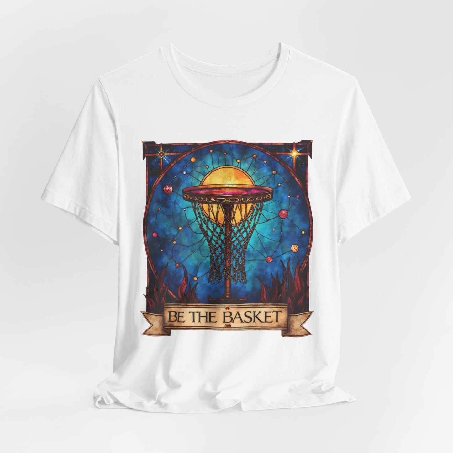 BE THE BASKET Basketball Stain Glass, Unisex T-Shirt