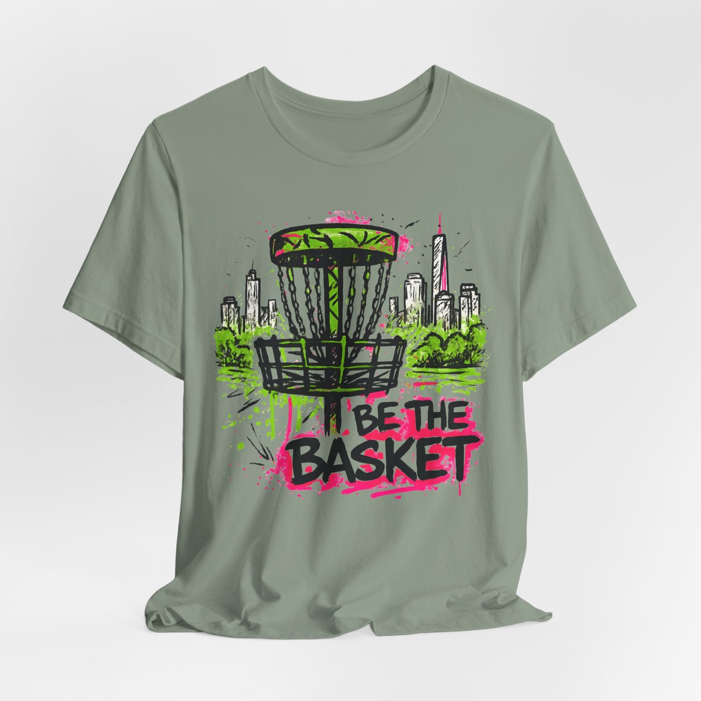 BE THE BASKET Disc Golf Basket Graffiti City 2, Disc Golf Unisex T-Shirt