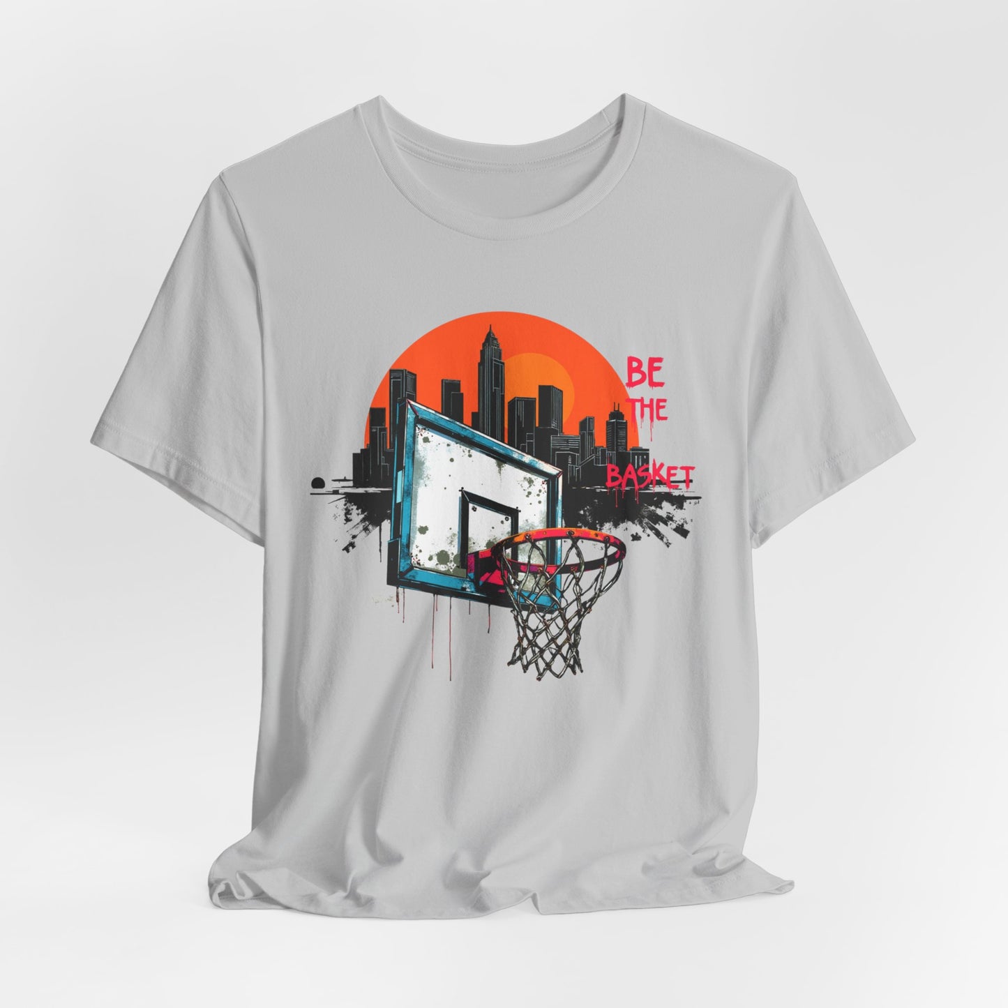 BE THE BASKET Basketball Goal Skyline Sunset 1, Basketball Unisex T-Shirt