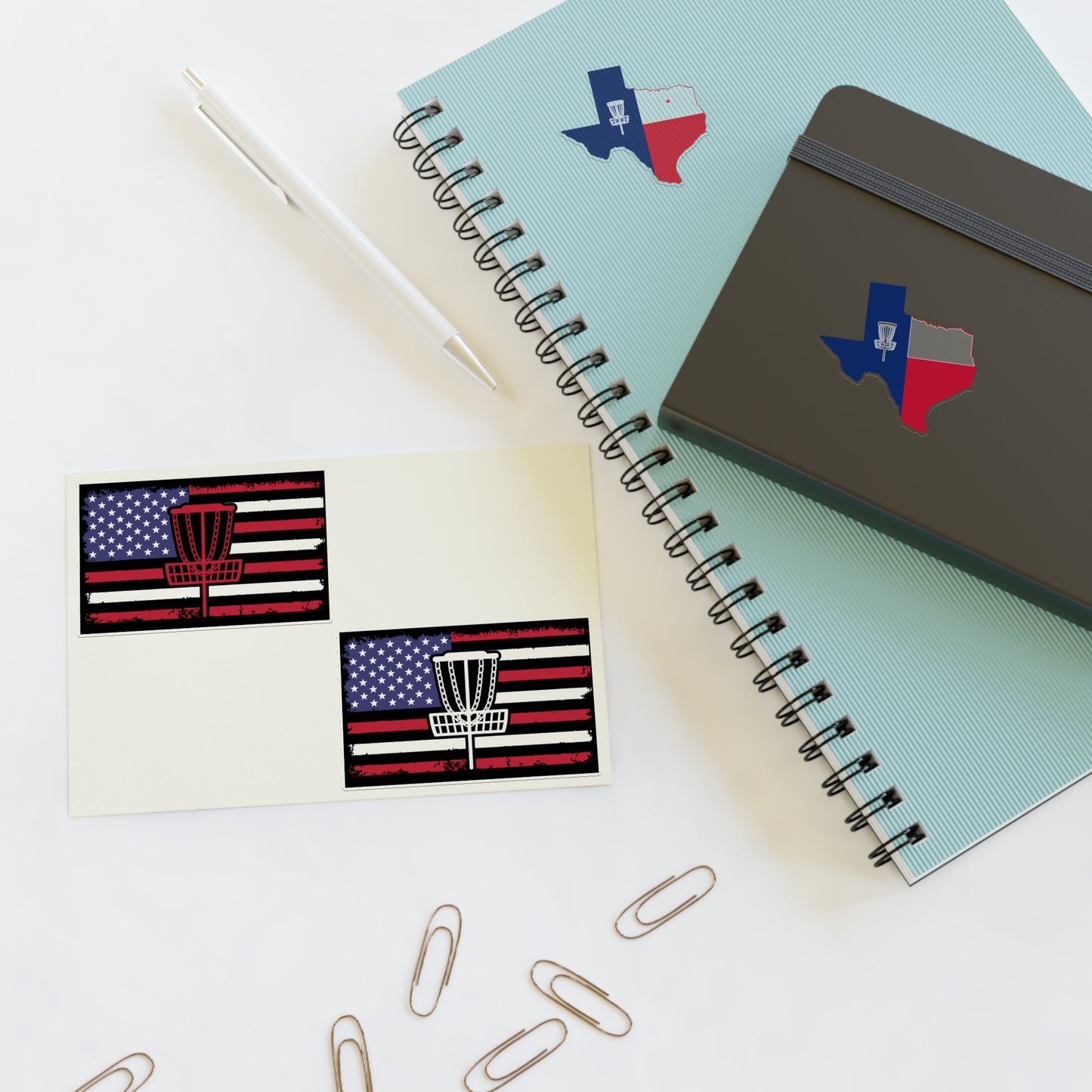 Limited Edition Patriotic Stickers Series 1, America and Texas Disc Golf Stickers