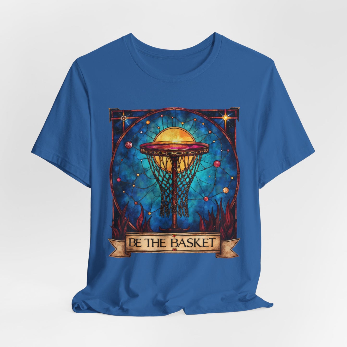 BE THE BASKET Basketball Stain Glass, Unisex T-Shirt