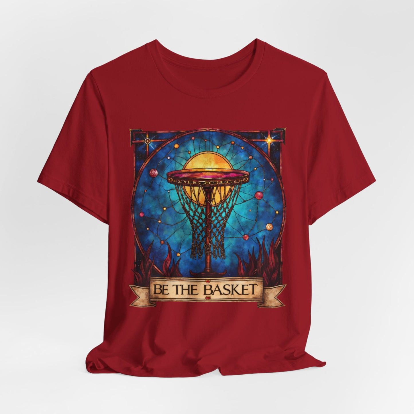 BE THE BASKET Basketball Stain Glass, Unisex T-Shirt