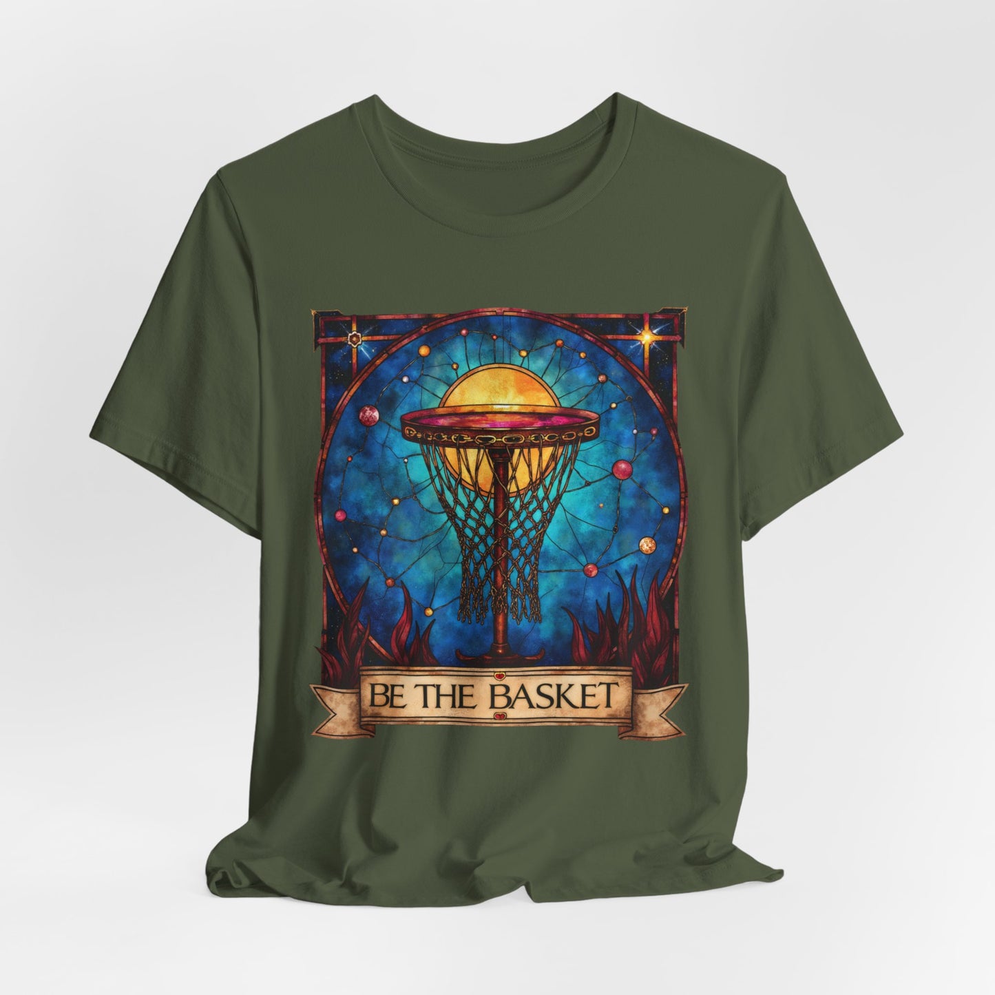 BE THE BASKET Basketball Stain Glass, Unisex T-Shirt