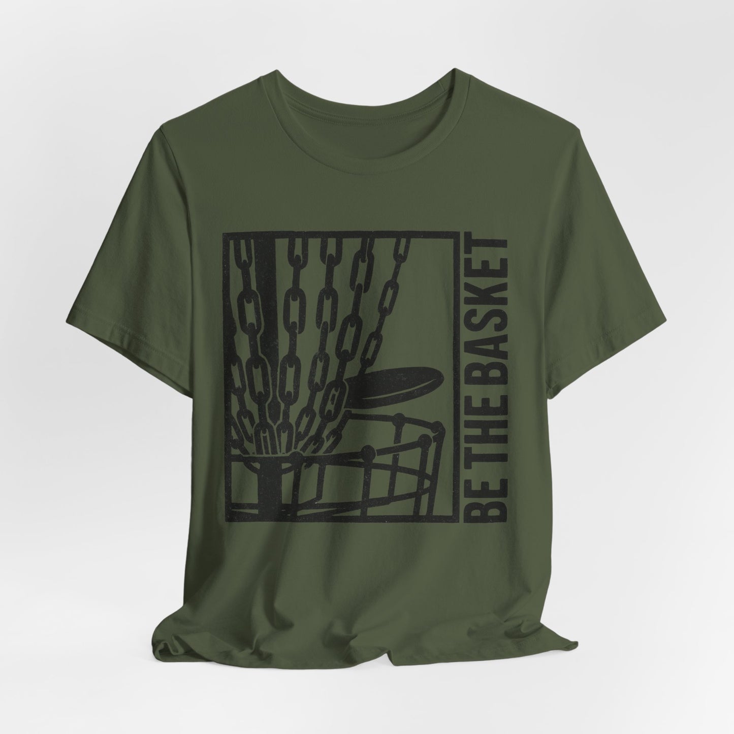 BE THE BASKET Disc Golf Basket Distressed Black 1, Unisex T-Shirt