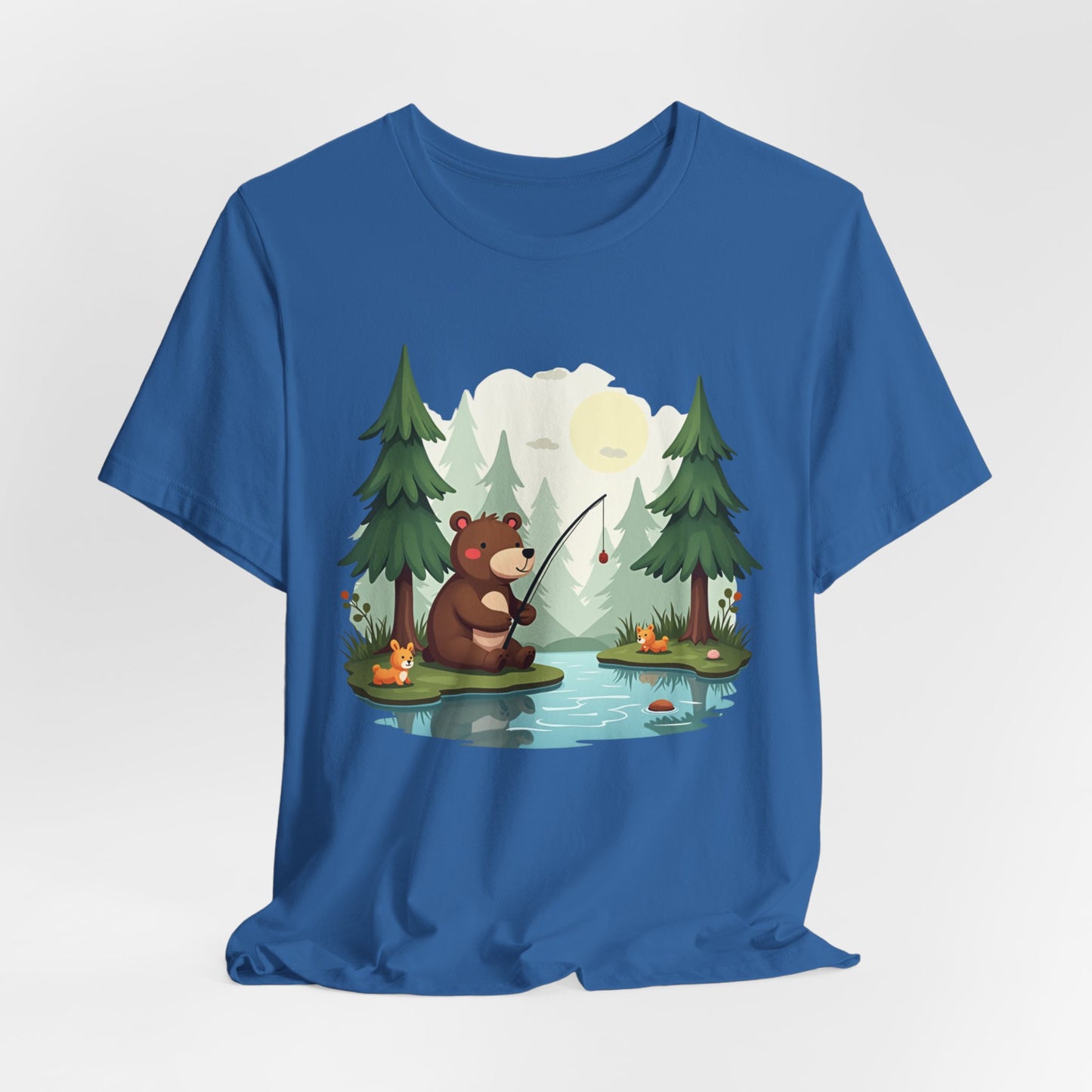 Cute Bear Fishing Unisex T-Shirt