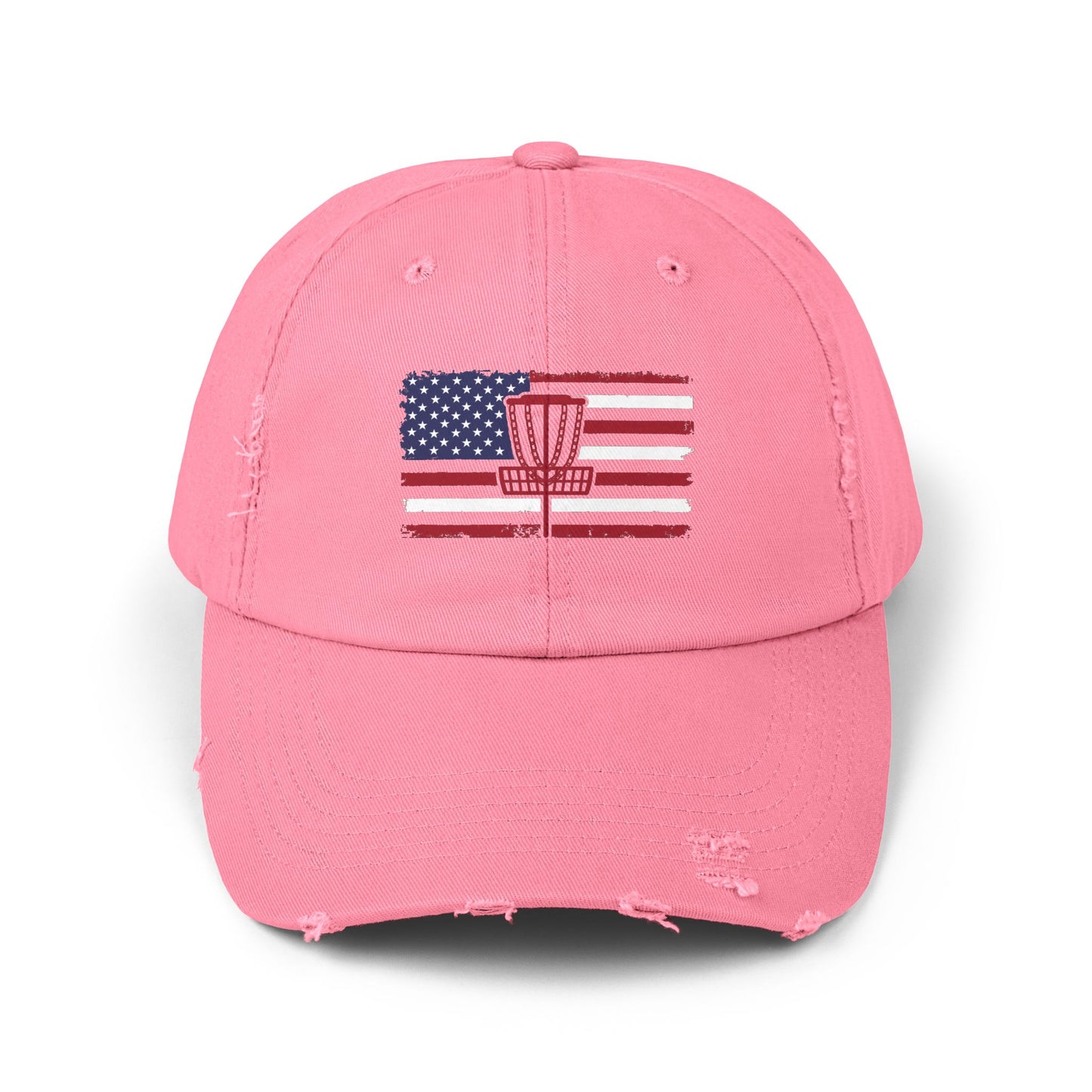 Patriotic America and Disc Golf Distressed Cap, Unisex Baseball Hat,