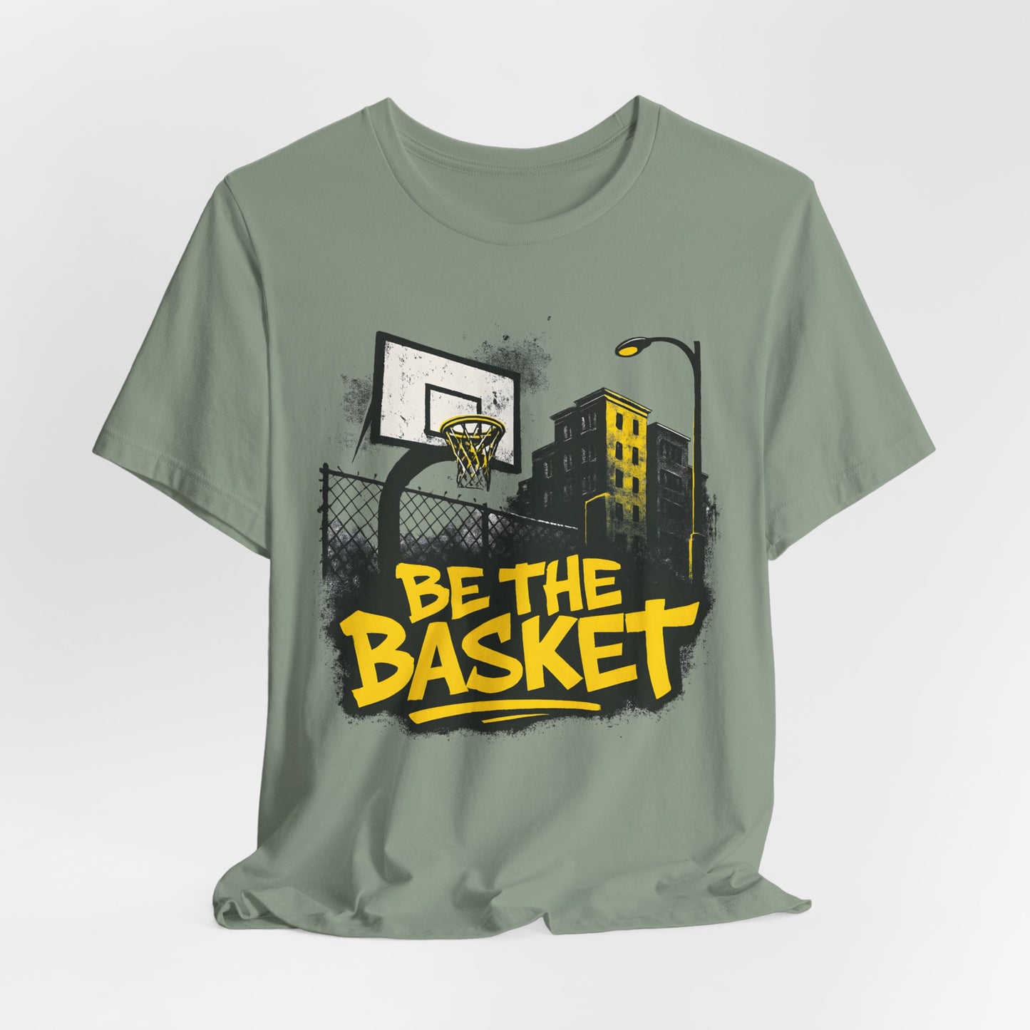 BE THE BASKET Basketball City Graffiti Yellow 2, Unisex T-Shirt, Disc Golf Shirt