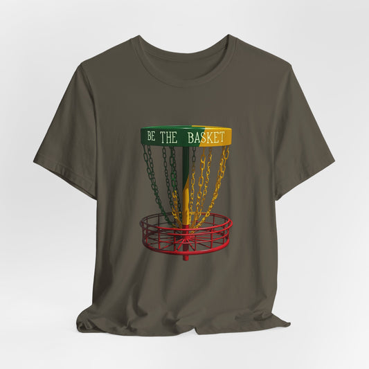 BE THE BASKET Disc Golf Rasta 2 Design, Unisex T-Shirt, Disc Golf Shirt