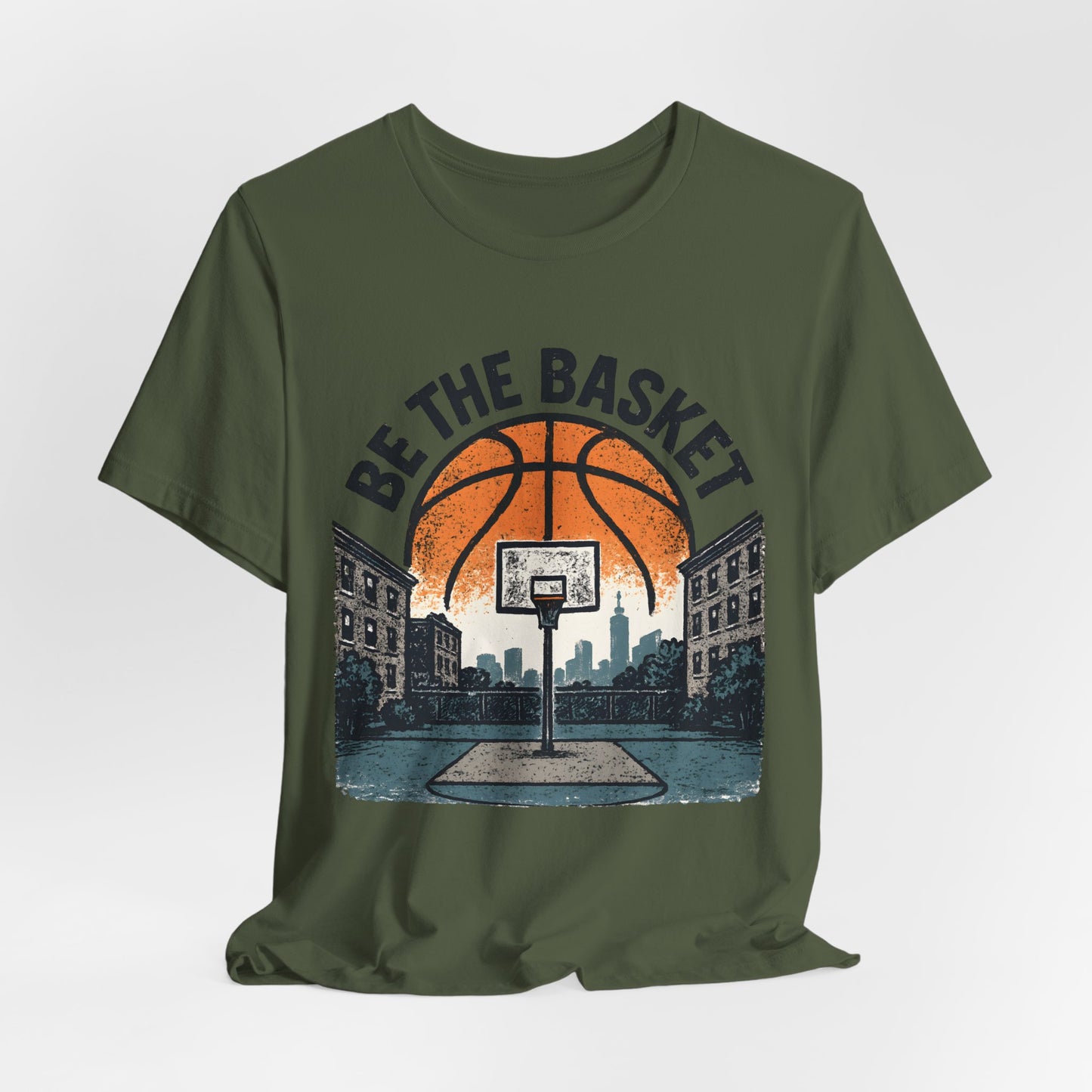 BE THE BASKET Basketball Distressed Design 1 , Unisex T-Shirt, Disc Golf Shirt