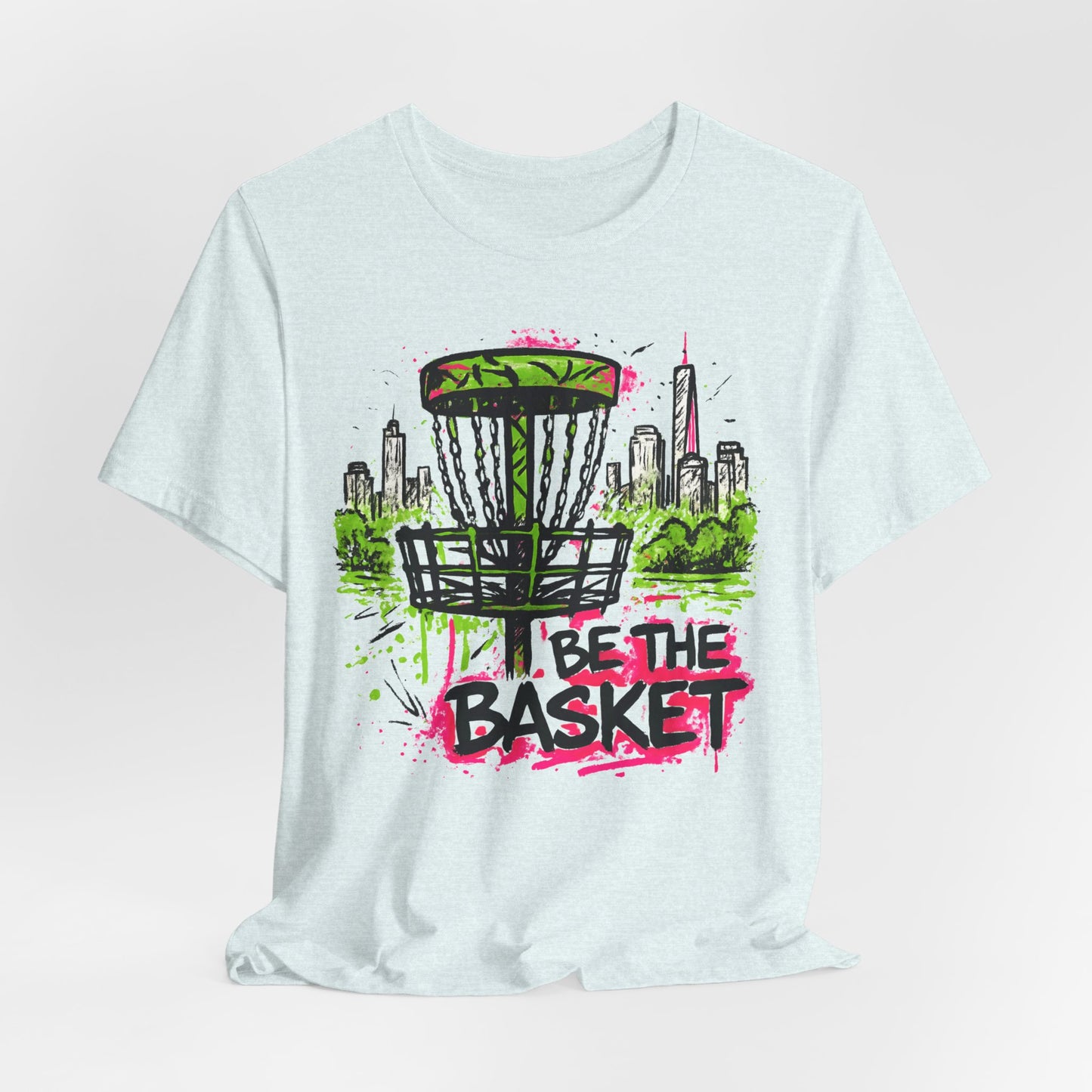 BE THE BASKET Disc Golf Basket Graffiti City 2, Disc Golf Unisex T-Shirt